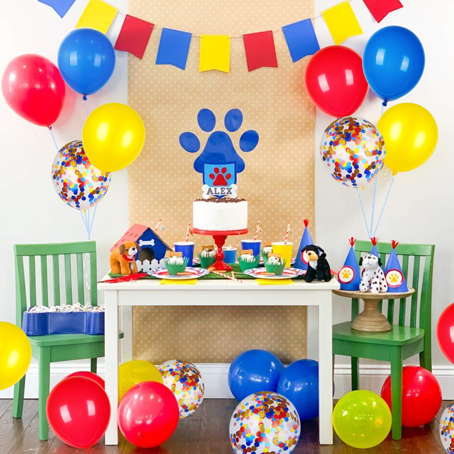 JOYYPOP 80 PCS Red White and Blue Balloons 12 Inch Patriotic Balloons with Confetti Balloons for 4th of July Decorations Independence Day 250 Anniversary Birthday Party Supplies