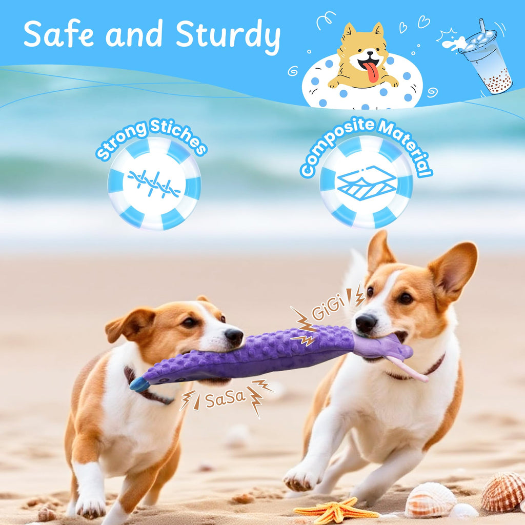 Nocciola Dog Squeaky Toys, 5 PCS Crinkle Plush Dog Toys, No Stuffing Dog Toys for Small Medium Large Dogs, Stuffless Puppy Toys for Boredom