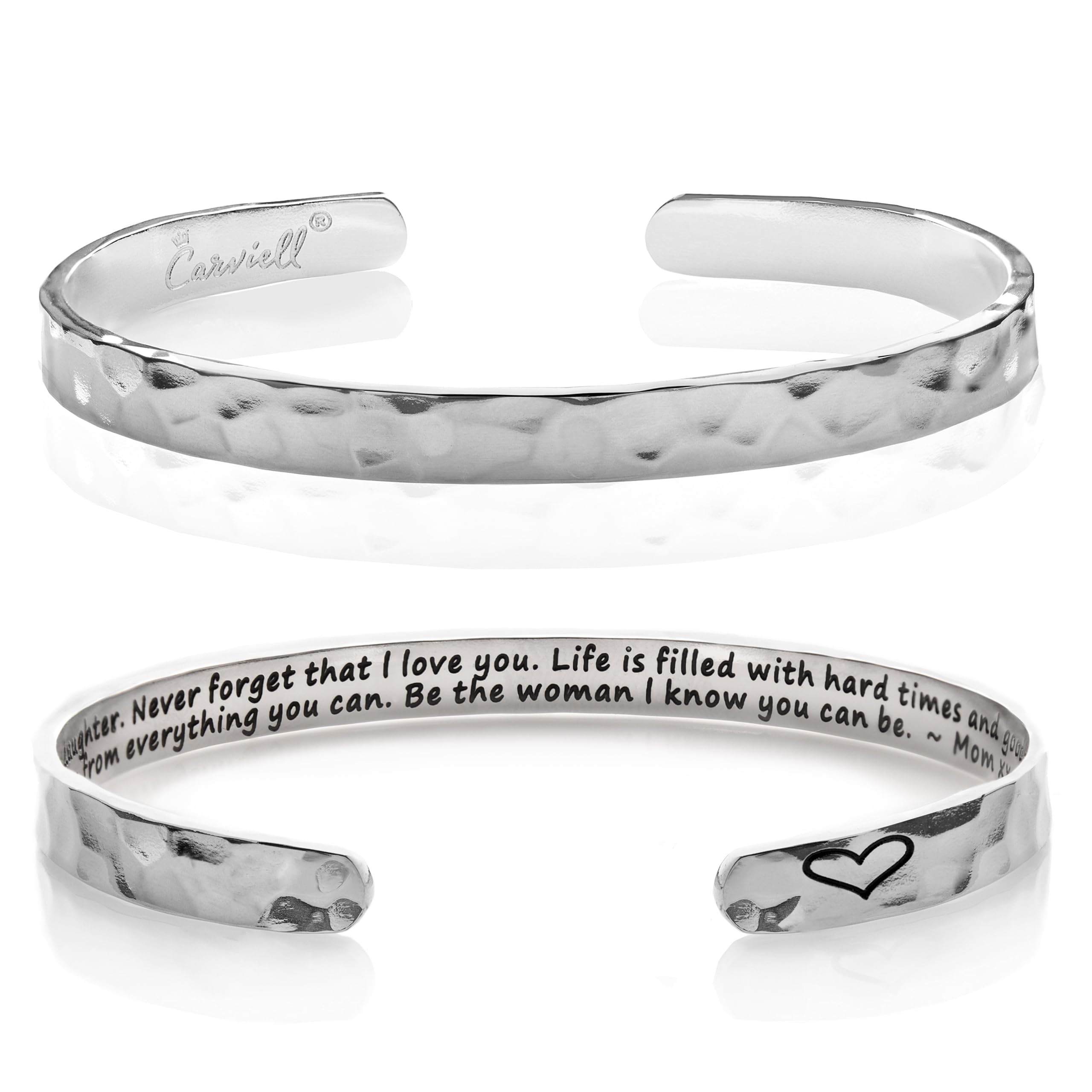Carviell Bracelet - Gifts for Women – Inspirational, Friendship, Love, Mom, Daughter, Sister, Christian, Graduation, Memorial & Wedding Gifts – 100+ Phrases – Stainless Steel, Gift-Ready