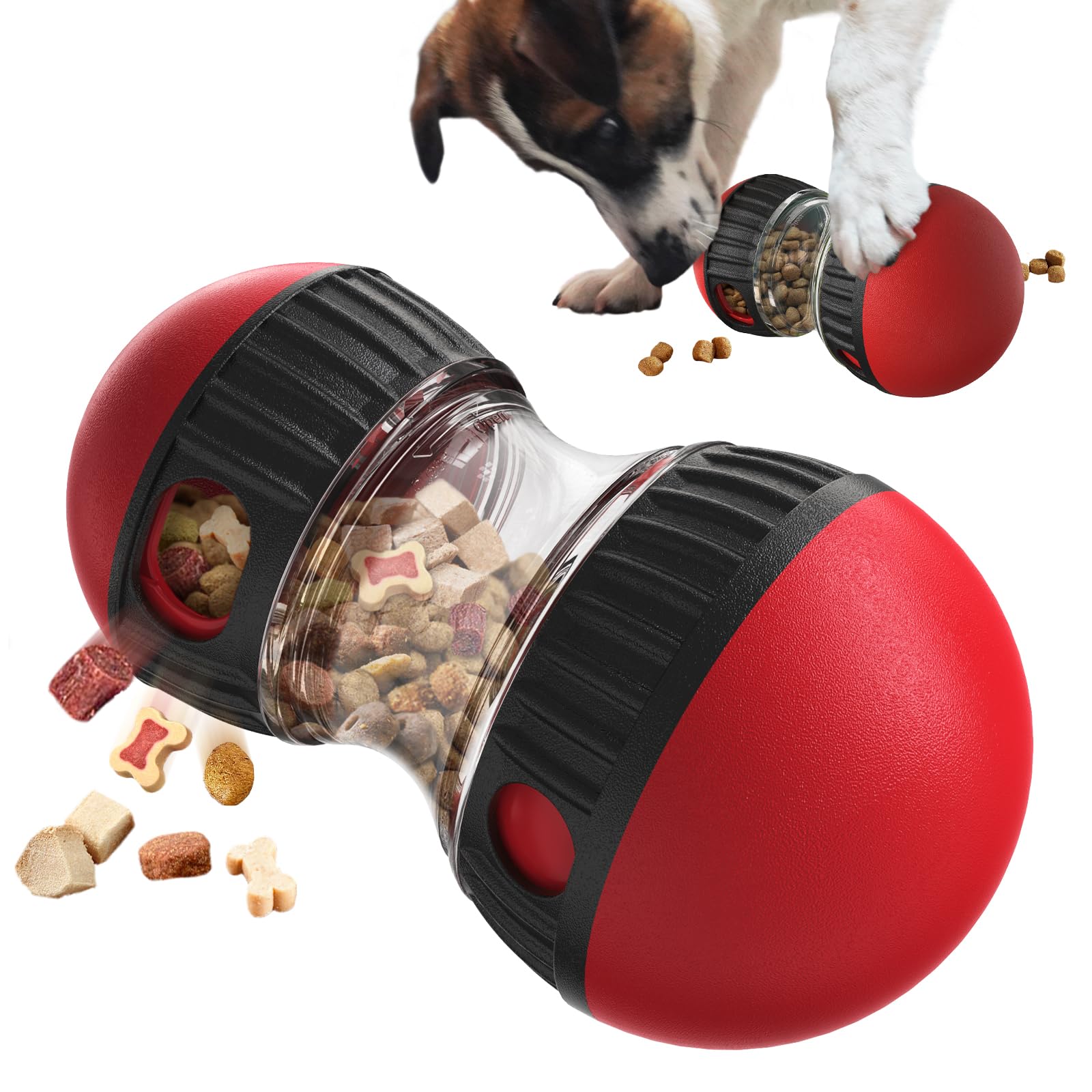 BSISUERM Dog Puzzle Toy Adjustable Treat Dispensing Ball Food Dispenser Tough Slow Feeder Puppy Enrichment Training Toy Pet Interactive Chase Toys for Small Medium Large Dogs to Keep Them Busy, Green