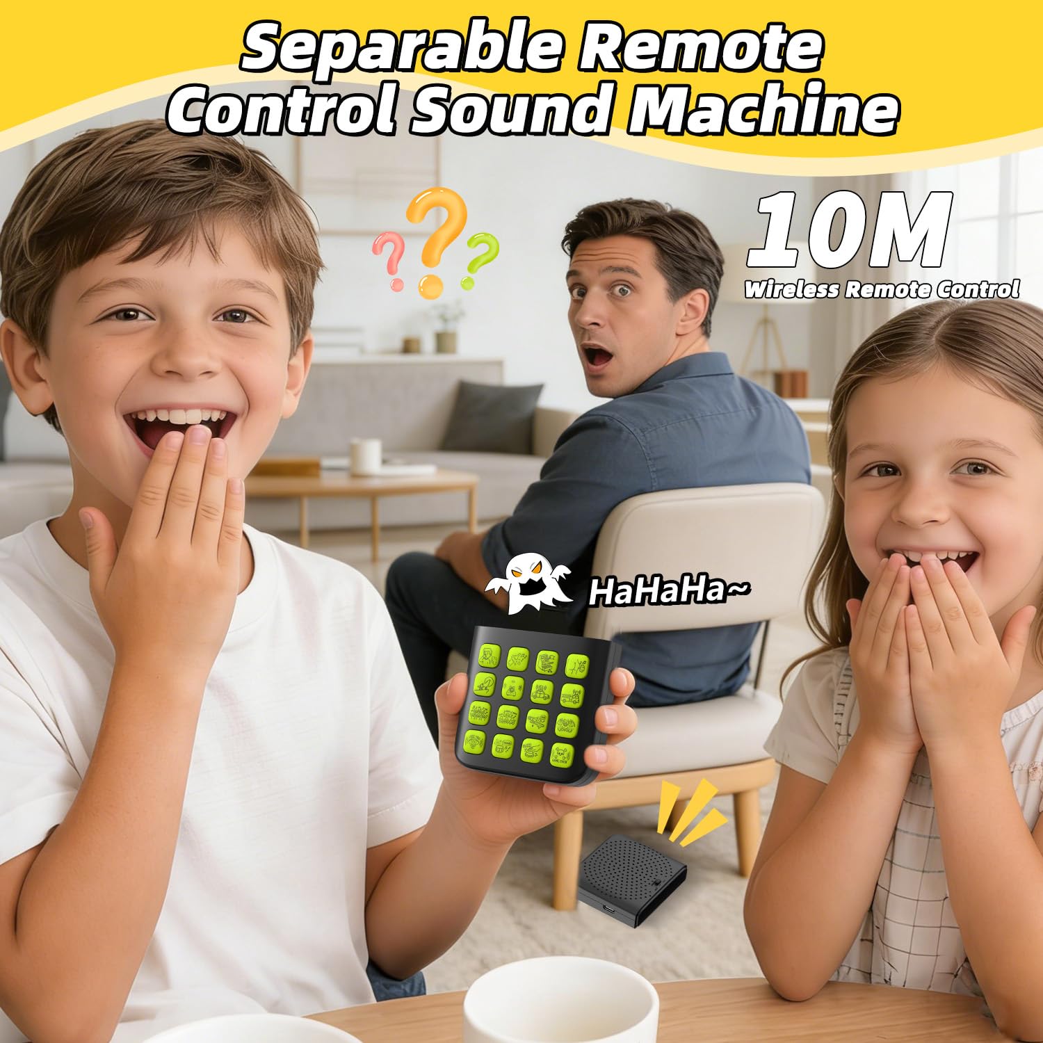Fikami Rechargeable 2-in-1 Separable Magnetic Sound Effects Machine,16 Sounds,Volume Adjustment,Prank Gifts Toys for Boys,Remote Fart Machine for 6 7 8 9 10 11 12 13 Year Old Boys Toys Gifts
