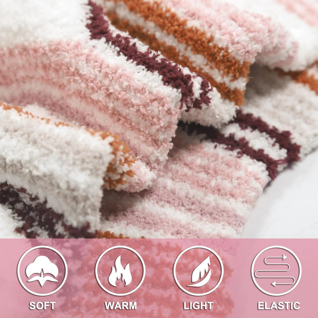 Plush Fuzzy Socks for Women Fluffy Cozy Slipper Socks Fall Thanksgiving Birthday Gifts for Her