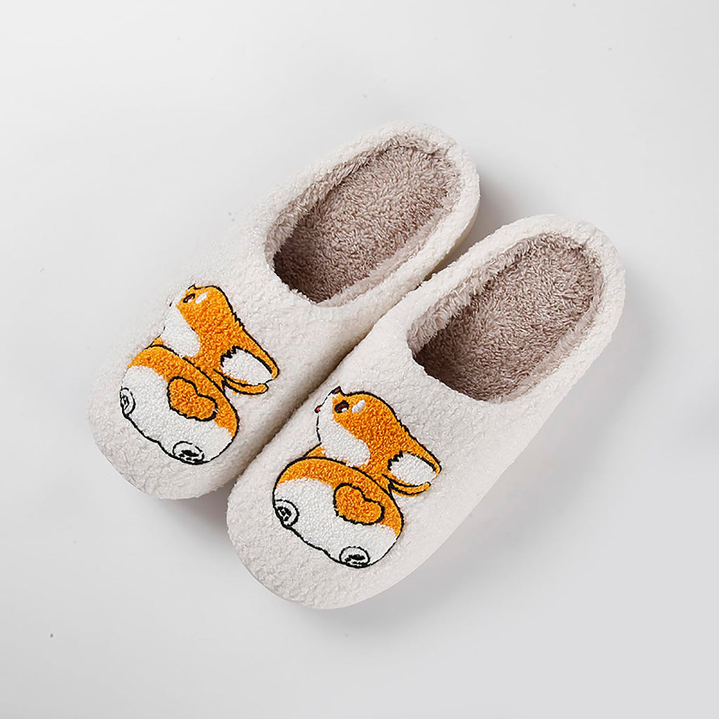 Cute Animal Slippers for Women Men Winter Fluffy Warm House Slippers Soft Plush Indoor outdoor Shoes