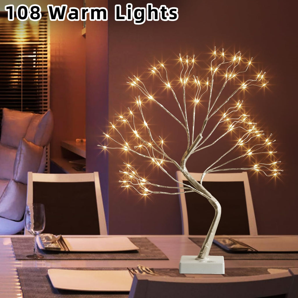 PEIDUO Home Decor, 2FT Birch Tree with LED Lights, Warm White Light up Tree Lamp, Artificial Trees for Home Table Inside, Battery Powered, Timer (2PK)