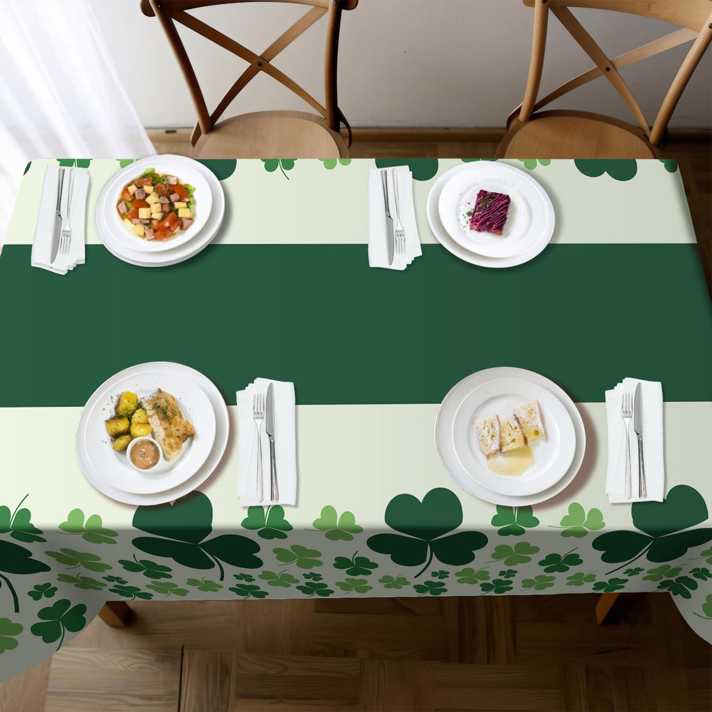 Childom 3 Pack St Patricks Day Decorations,St Patricks Day Table Cloths for Rectangle Tables,54" x 108" Disposable Plastic Tablecloths for St. Patrick's Day,Home,Kitchen,Picnic,Parties,Spring Decors