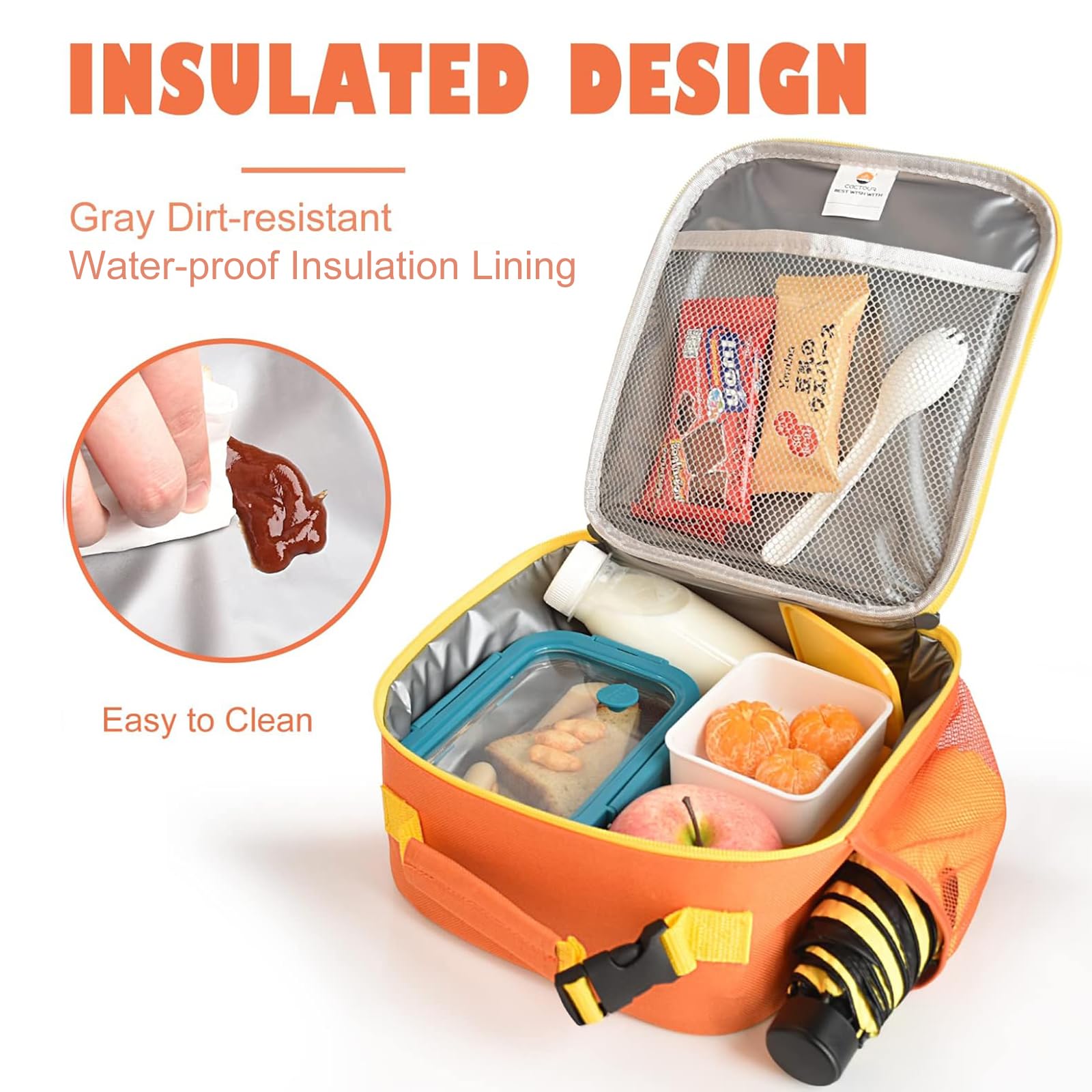 CaCTOUR Lunch Box Kids,Premium Insulated Lunchbox for Girls Boys,Soft Mini Cooler Bag Back to School Thermal Reusable Lunch Bag for Work School Picnic (Blue)
