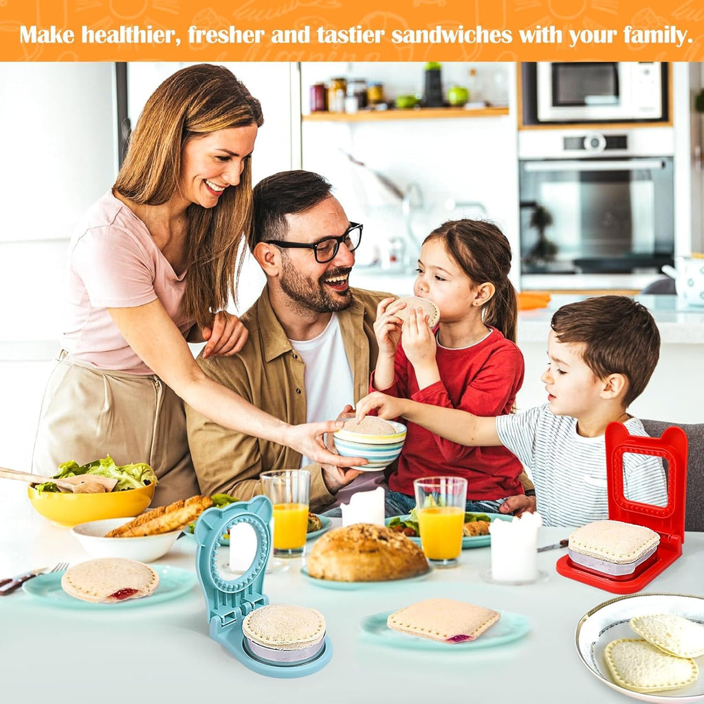 Uncrustable Sandwich Maker, Circle Shape 3.7 Inch Sandwich Cutter and Sealer for Kids Breakfast and Lunchboxes, Green