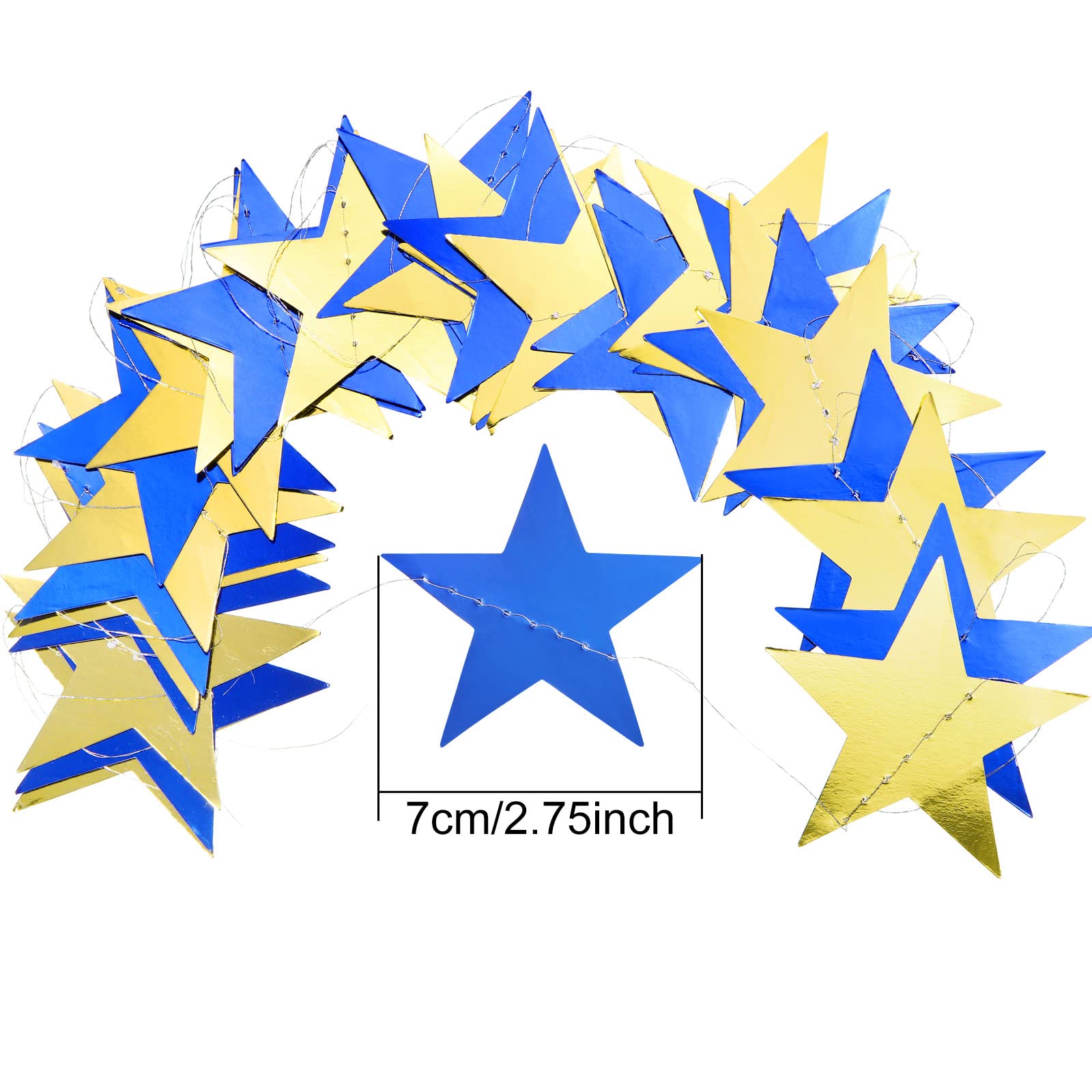Patelai Glitter Star Garland Banner 2026 Graduation Decor 130 Feet Star Hanging Banner Twinkle Backdrop for Party Birthday Classroom Wedding Supplies(Gold)