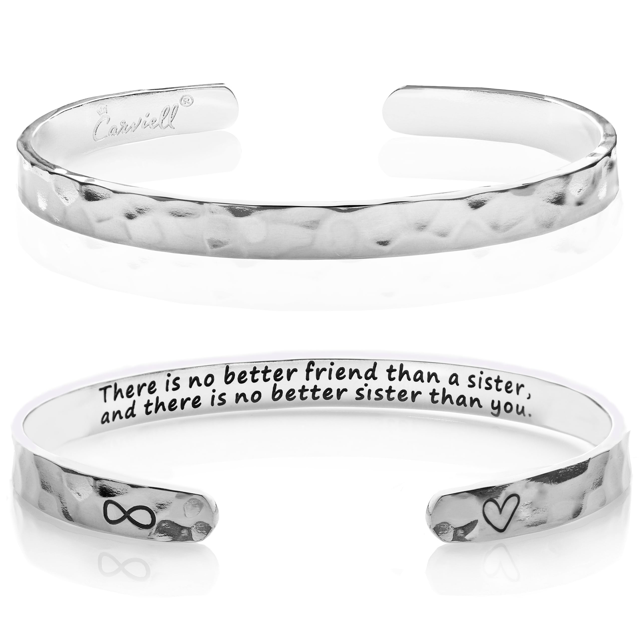 Carviell Bracelet - Gifts for Women – Inspirational, Friendship, Love, Mom, Daughter, Sister, Christian, Graduation, Memorial & Wedding Gifts – 100+ Phrases – Stainless Steel, Gift-Ready