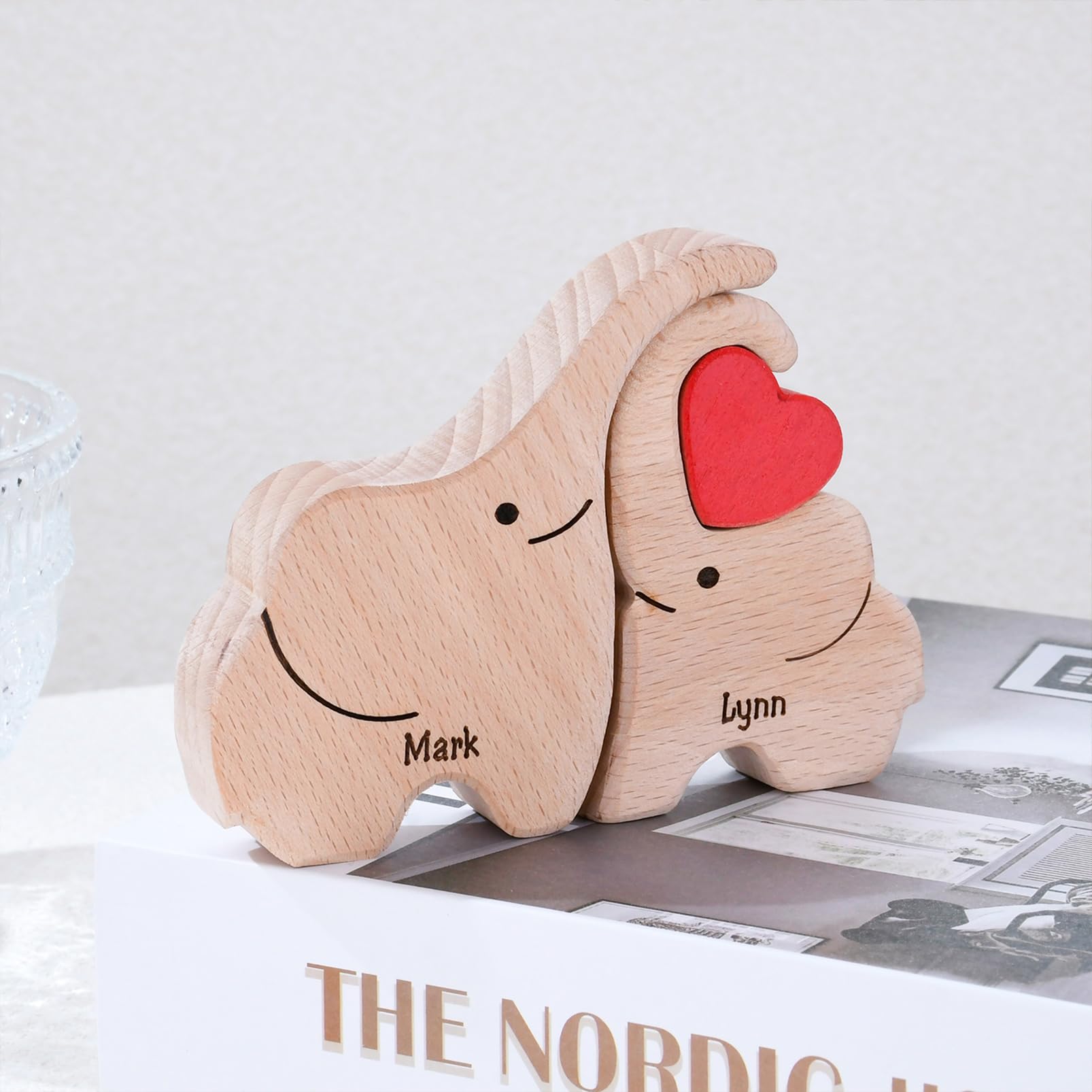 Personalized Family Name Puzzle with 2-8 Names Custom Wooden Bear Puzzle with Names Customized Wooden Puzzle Gifts for Christmas (Bear)