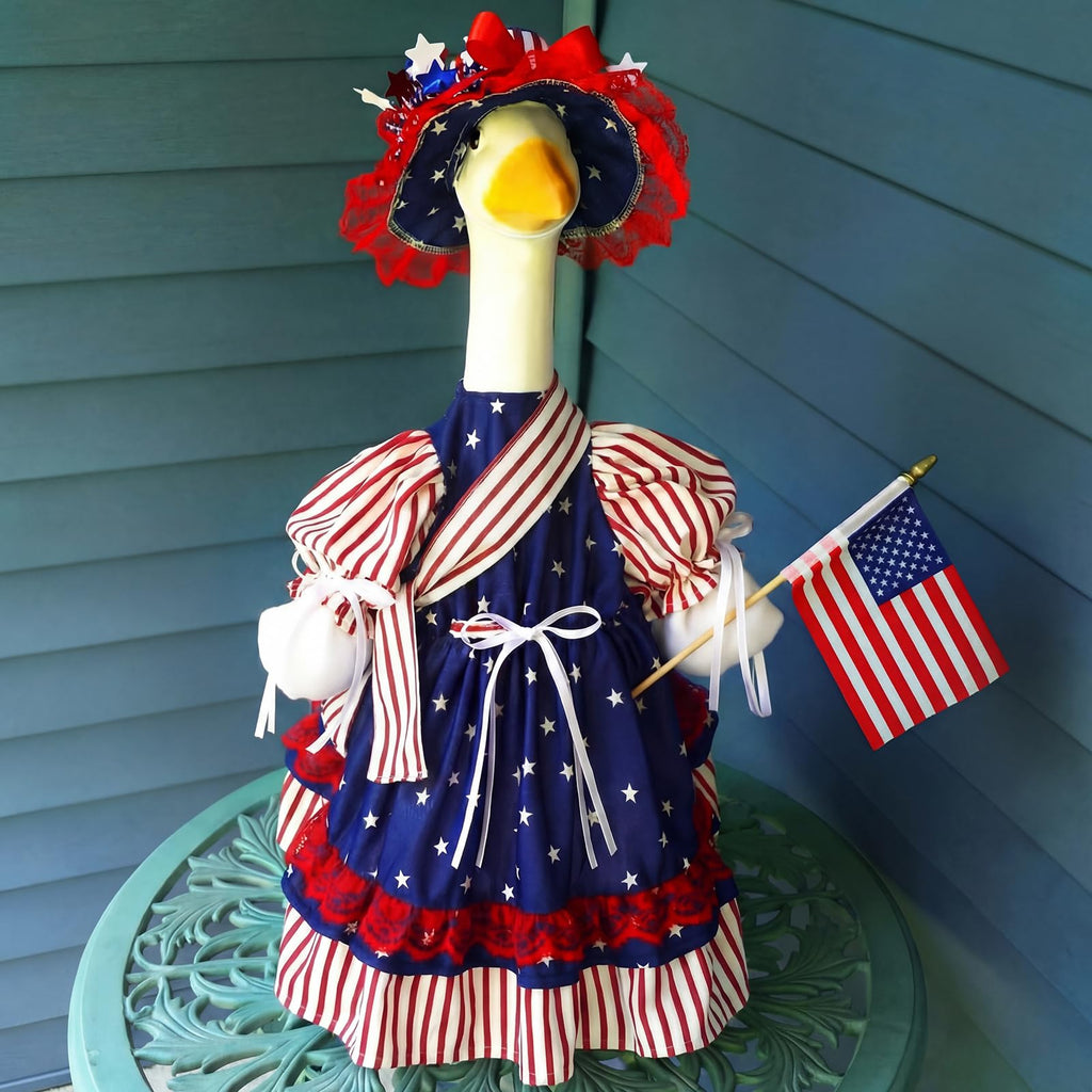 Suzile Fall Maple Porch Goose Outfit Autumn Goose Clothes for 23 Inch Cement or Plastic Geese Costume for Yard Lawn Outdoor Garden Patio Concrete Duck Statue Dress Thanksgiving Party Holiday Decor
