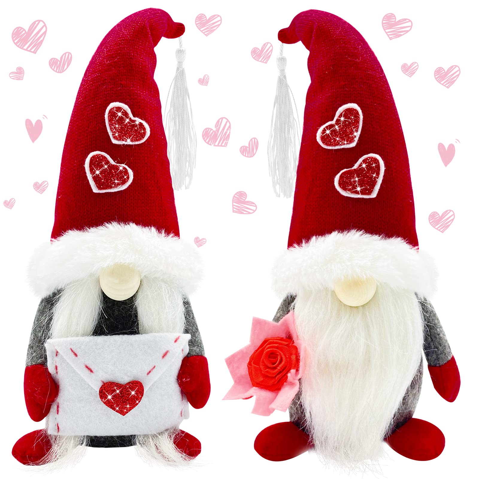 Valentines Day Decor - Valentines Day Decorations - Valentine Couple Gnomes Decorations for Home, Office - Valentine's Gifts for Her, Wife, Women, Girlfriend - Romantic Anniversary Vday Wedding Gift