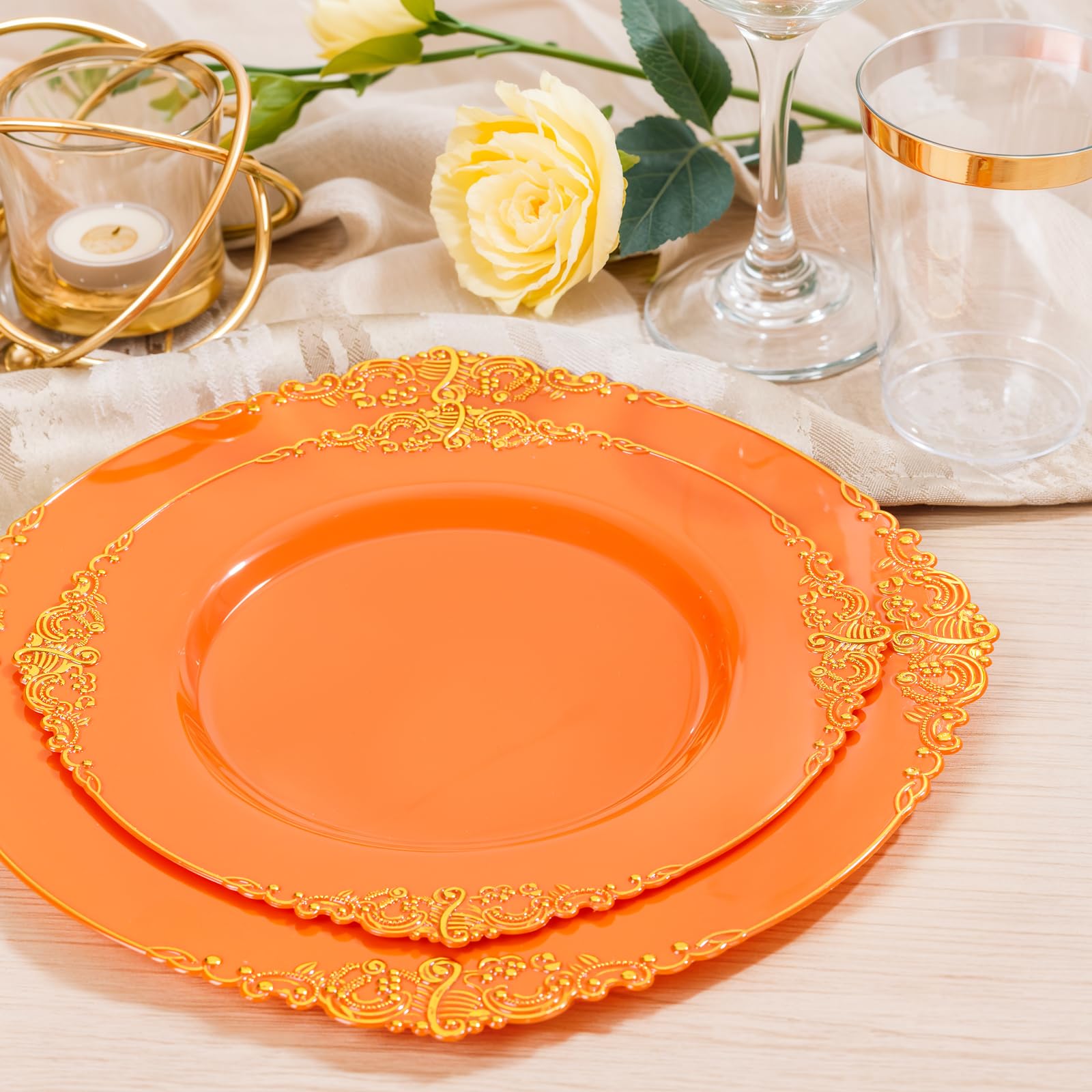 Nervure 175PCS Clear Blue Plastic Plates - Plastic Dinnerware Set Include 25Dinner Plates, 25Dessert Plates, 25Cups, 25Forks, 25Knives, 25Spoons, 25Napkins Perfect for Wedding & Party
