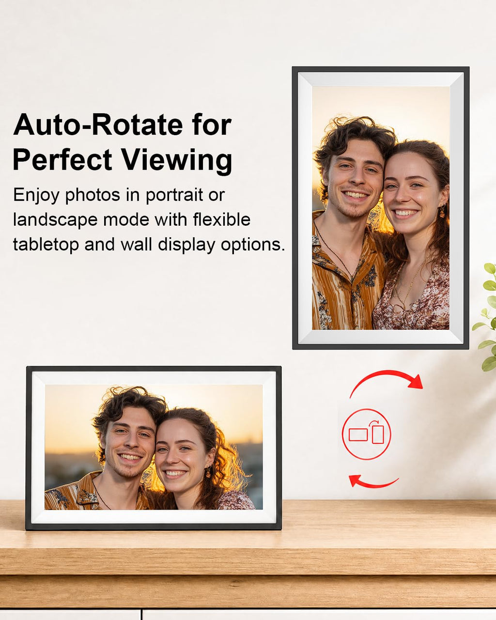 Frameo Digital Picture Frame, 10.1 Inch Smart WiFi Photo Frame with 1280x800 HD IPS Touch Screen, Auto-Rotate, Wall Mountable, Share Photos/Videos Instantly via App from Anywhere