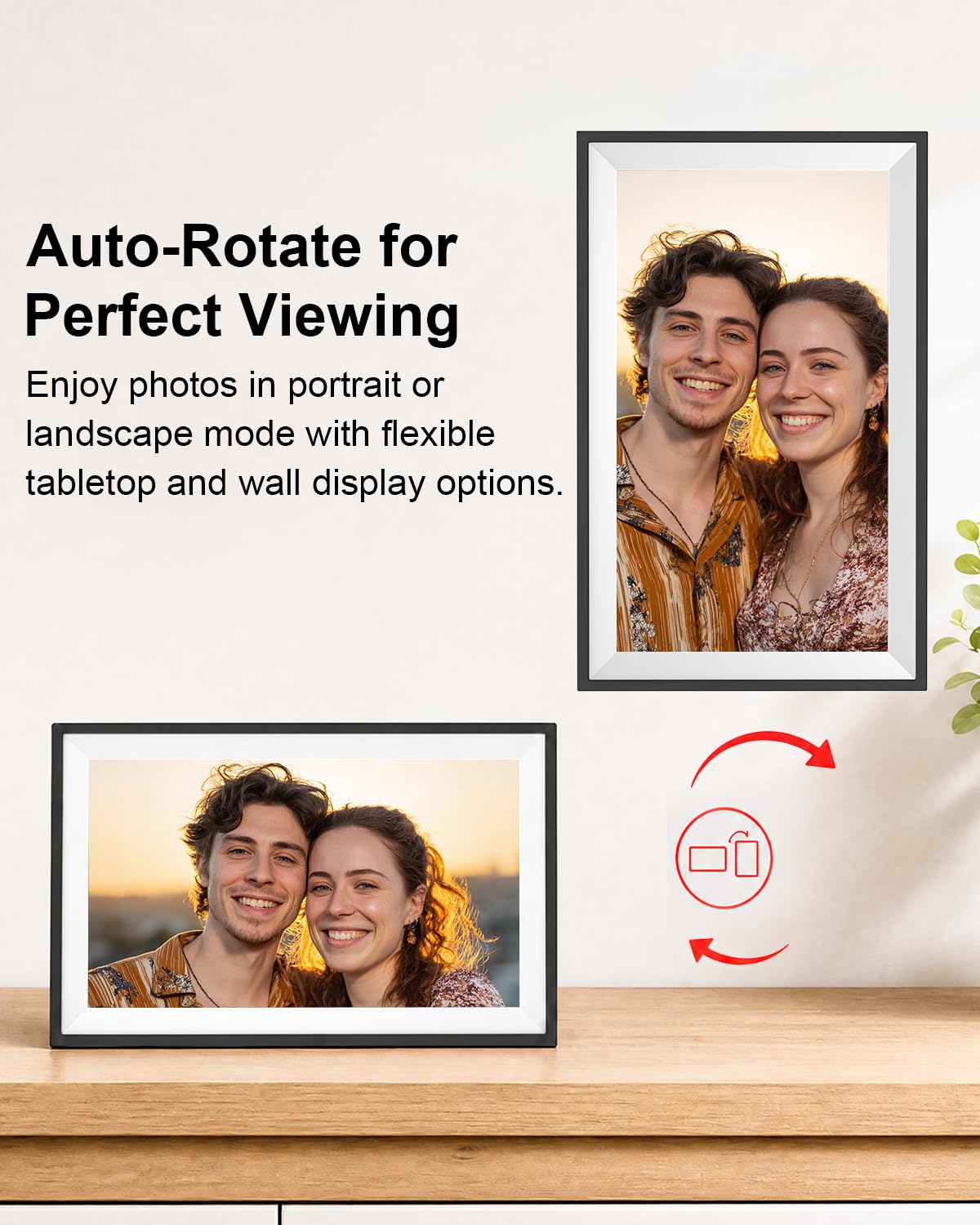 Frameo Digital Picture Frame, 10.1 Inch Smart WiFi Photo Frame with 1280x800 HD IPS Touch Screen, Auto-Rotate, Wall Mountable, Share Photos/Videos Instantly via App from Anywhere