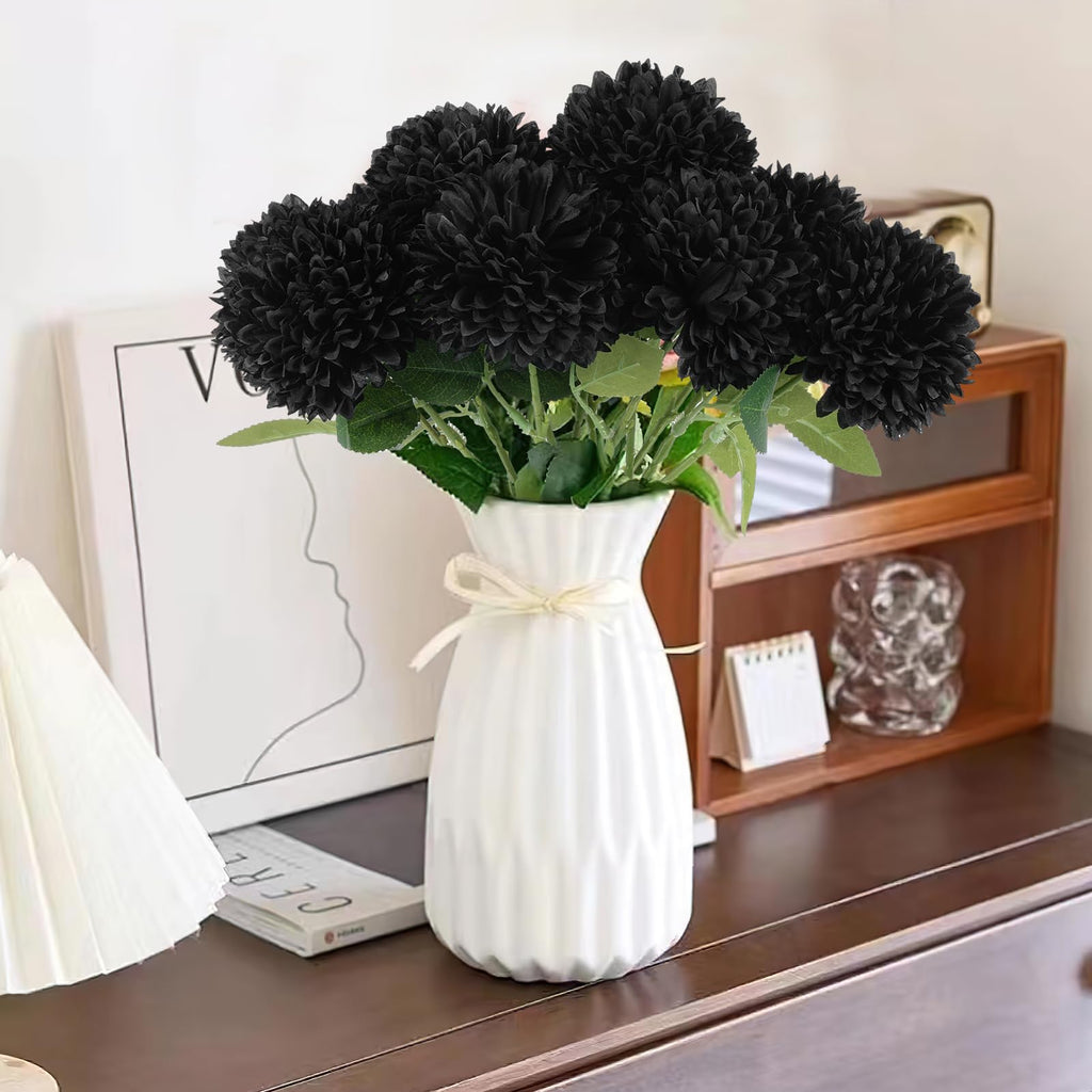 Hananona 12 Pcs Artificial Chrysanthemums Flowers Patriotic Flower, 4th of July Fake Mums Flowers Silk for Home Decor Indoor Memorial Day Table Centerpiece Vase not Included (12, Red, White, Blue)