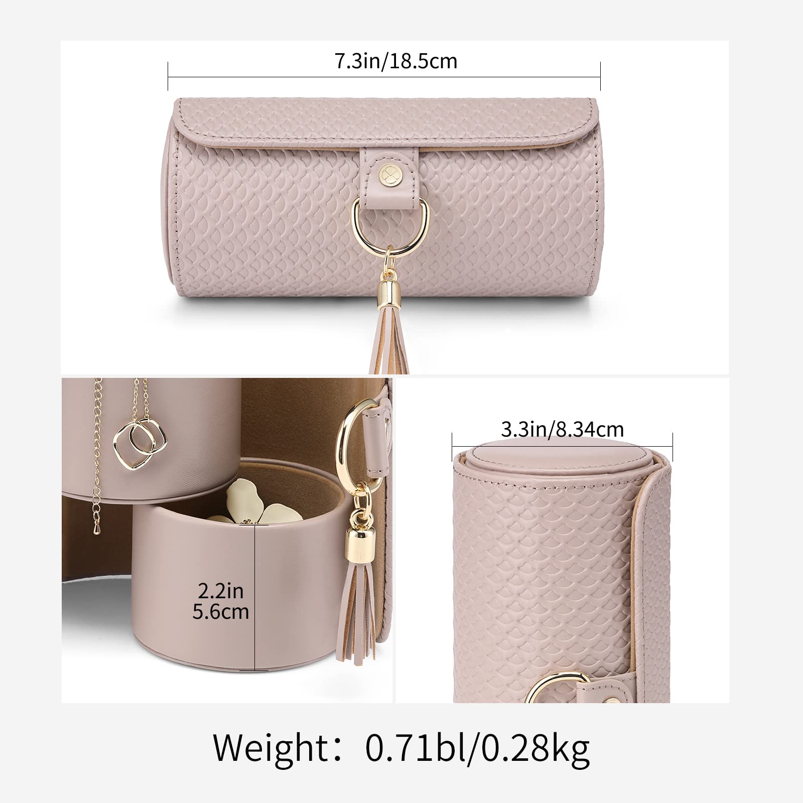 VLANDO Gifts 2026 for Women, Girl - Travel Jewelry Oragnizer, 3-Layer Jewelry Storage Box, Travel Essential Accessories for Women, Birthday Gifts for Couples Mom Friends - Grey