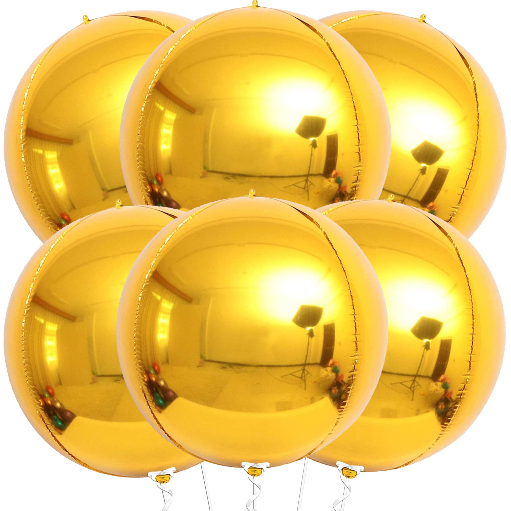 KatchOn, Big Silver Disco Ball Balloons - 22 Inch, Pack of 6 | Disco Party Decorations, 4D Sphere Disco Balloons for 70s Theme Party Decor, Bachelorette Party Decorations | Graduation Decorations 2026