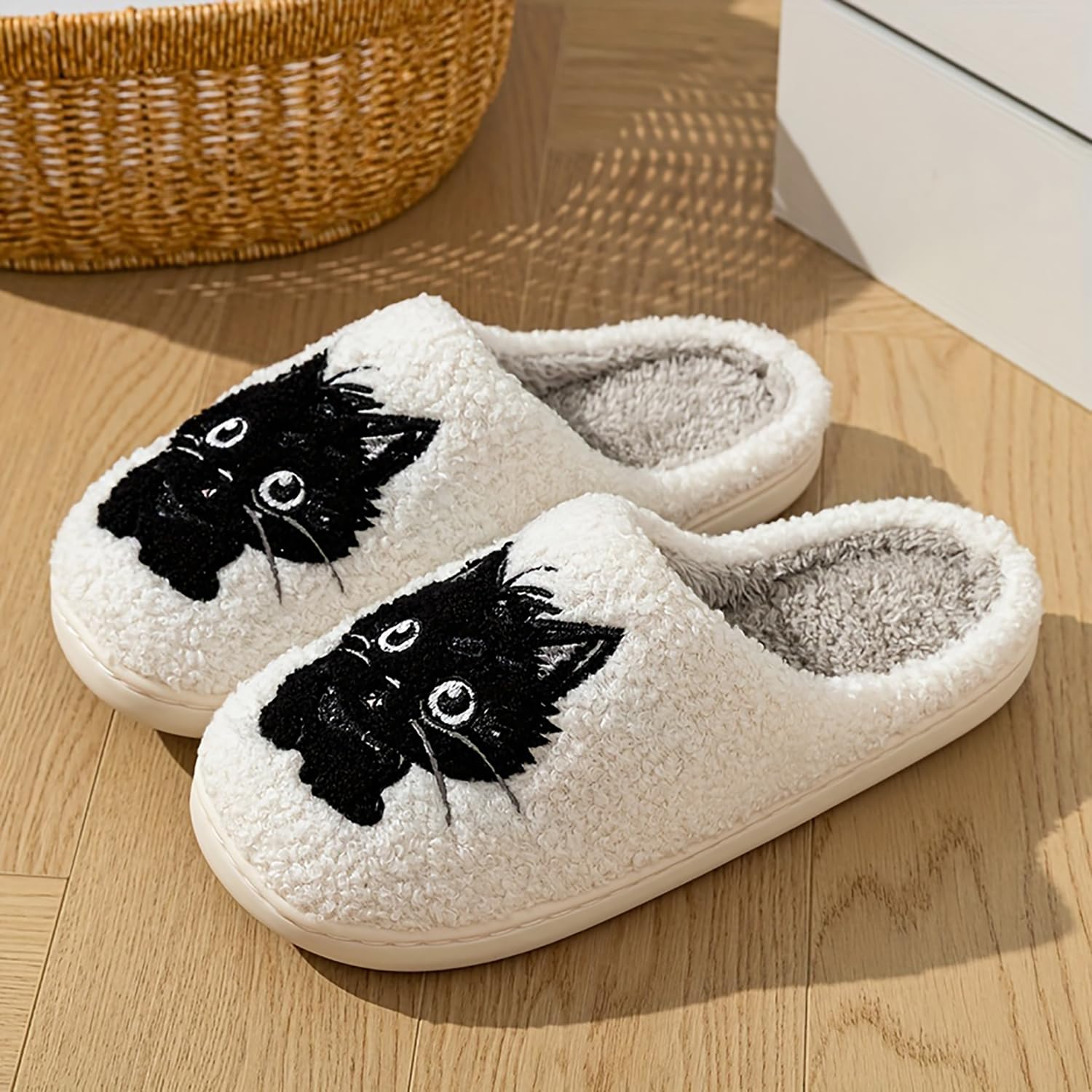 Cute Animal Slippers for Women Men Winter Fluffy Warm House Slippers Soft Plush Indoor outdoor Shoes