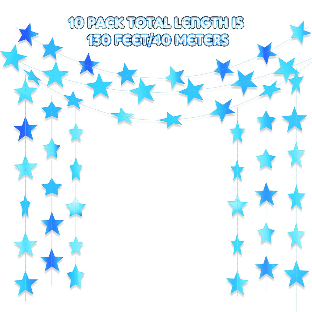 Patelai Glitter Star Garland Banner 2026 Graduation Decor 130 Feet Star Hanging Banner Twinkle Backdrop for Party Birthday Classroom Wedding Supplies(Gold)