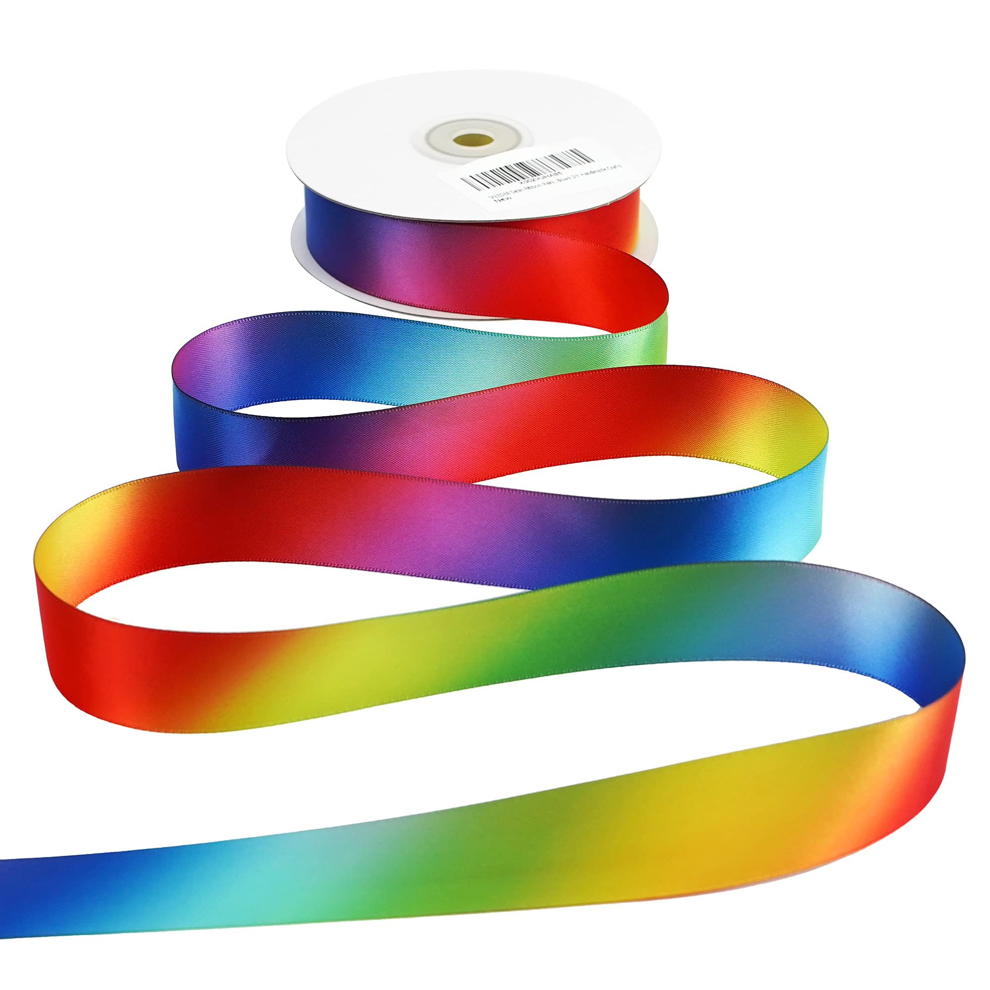 MEEDEE 3/8 Inch Satin Ribbon Set – 10 Rolls Rainbow Double Face Ribbon for Gift Wrapping, 5 Yards Each (Total 50 Yards), Decorative Ribbon for Presents & Party Favors