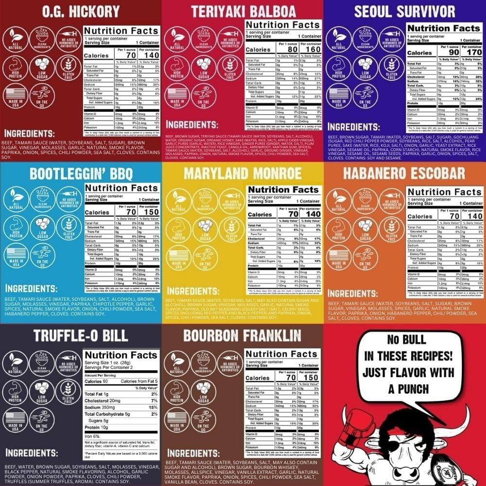 Righteous Felon Beef Jerky & Meat Sticks Variety Pack - Father's Day Jerky Sampler for Dad - Gluten Free Beef Jerky Snack Packs - High Protein, Keto, Low Sugar - Gifts for Men - 11 Pack Sampler
