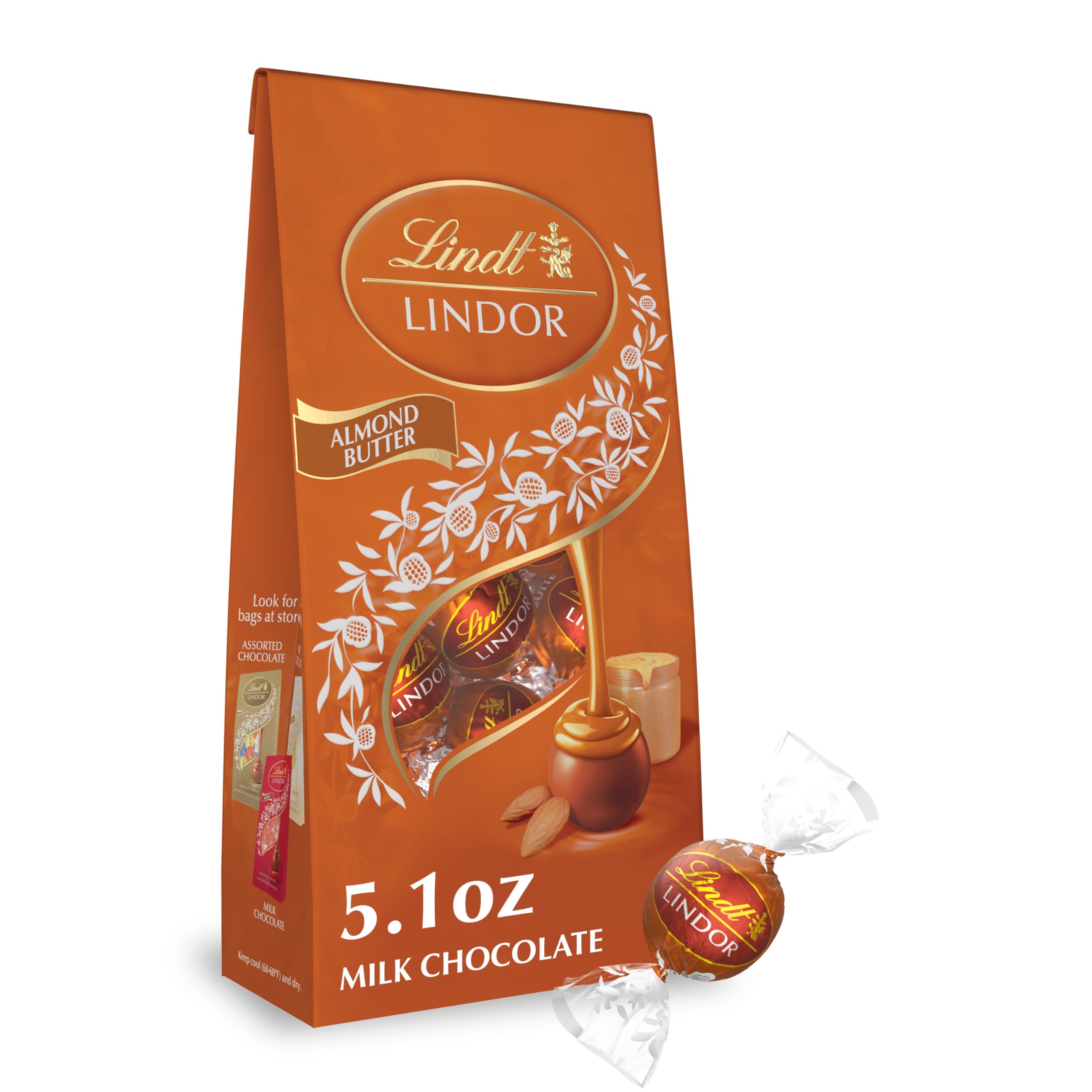 Lindt LINDOR Holiday Snickerdoodle White Chocolate Candy Truffles with Smooth, Melting Truffle Center, 8.5 oz. Bag