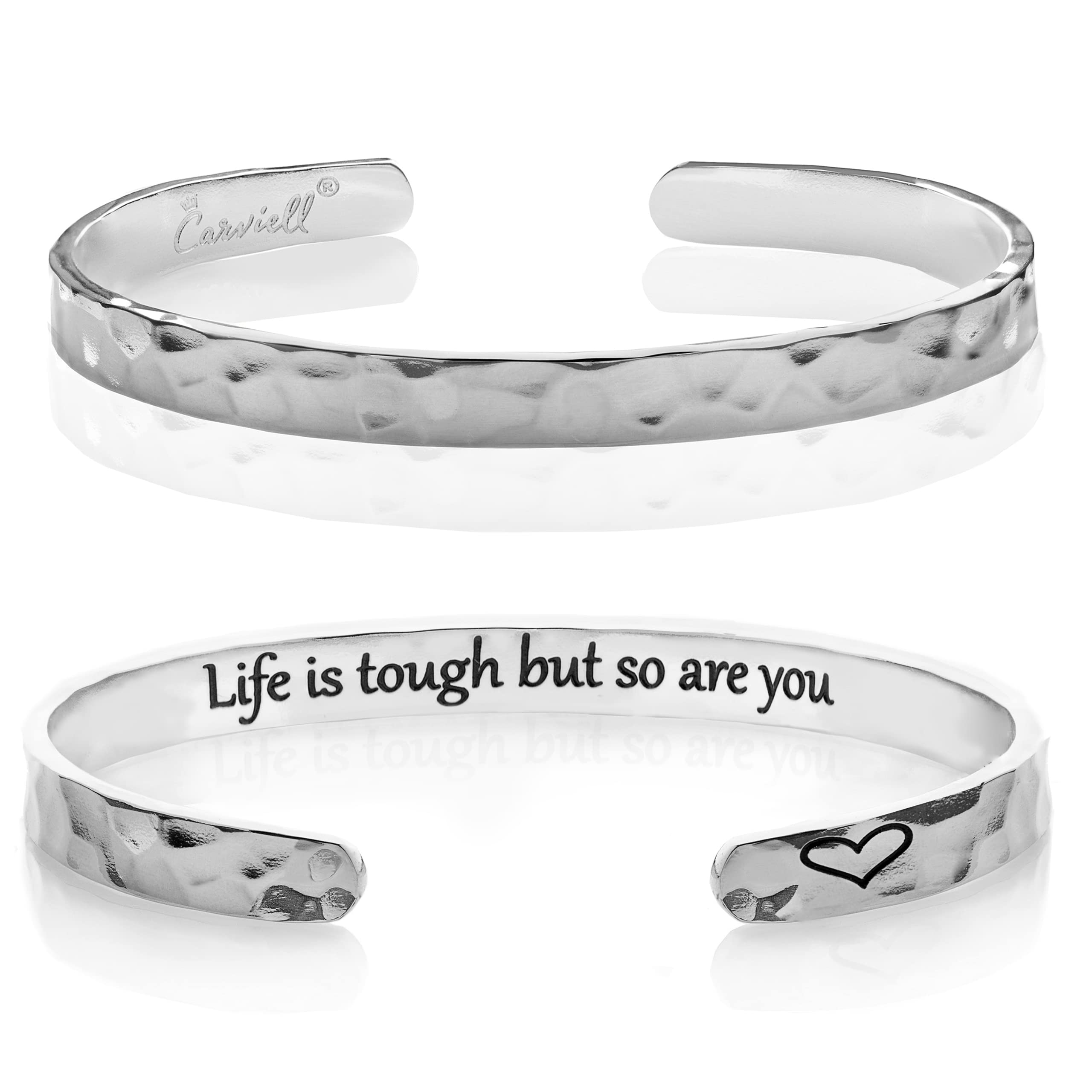 Carviell Bracelet - Gifts for Women – Inspirational, Friendship, Love, Mom, Daughter, Sister, Christian, Graduation, Memorial & Wedding Gifts – 100+ Phrases – Stainless Steel, Gift-Ready