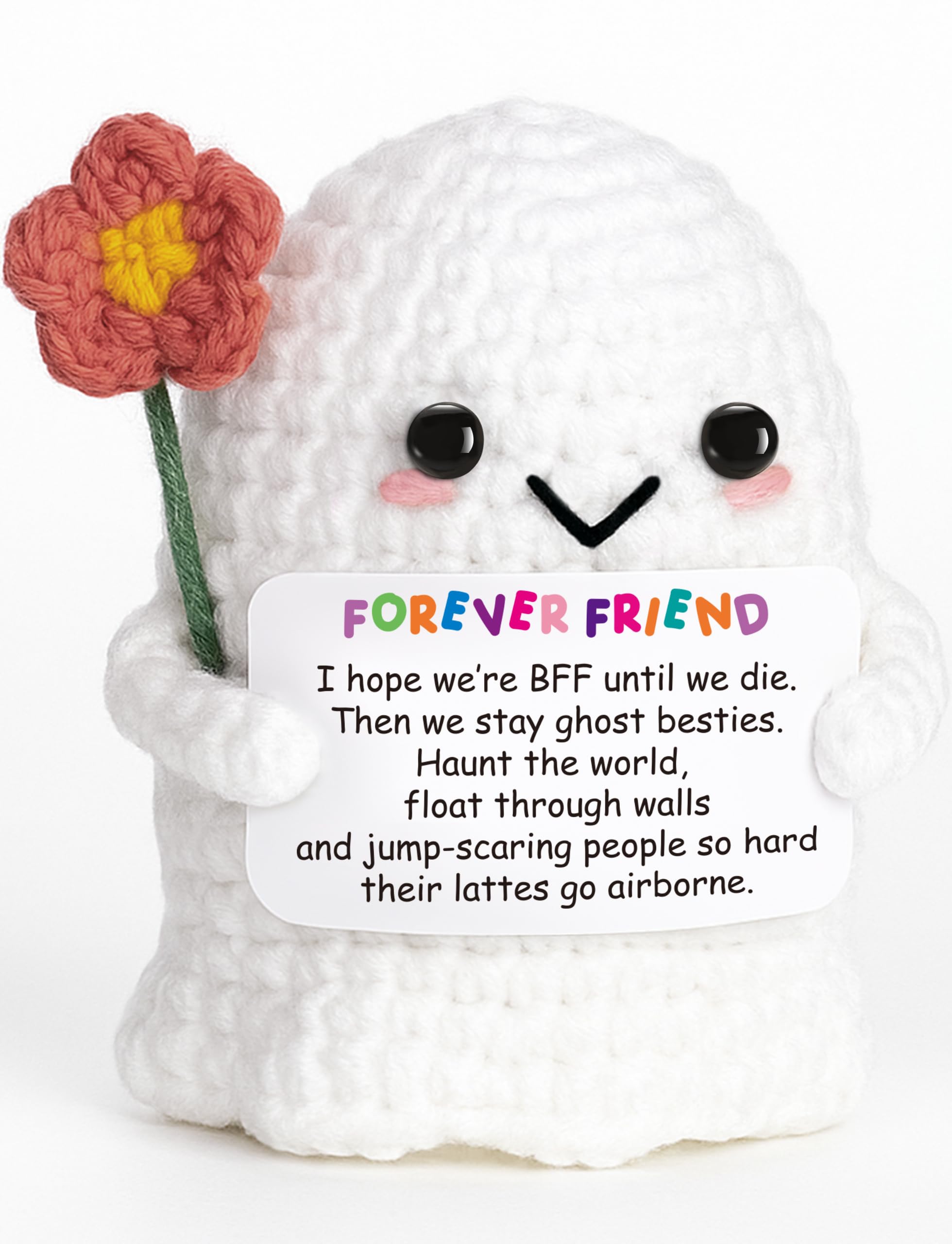 You're My Boo Crochet Ghost - Anniversary Love Birthday Gifts for Women Men Her Him Boyfriend Girlfriend, Fathers Day Card for Husband from Wife - Holiday Stuffers for Halloween Valentine Christmas