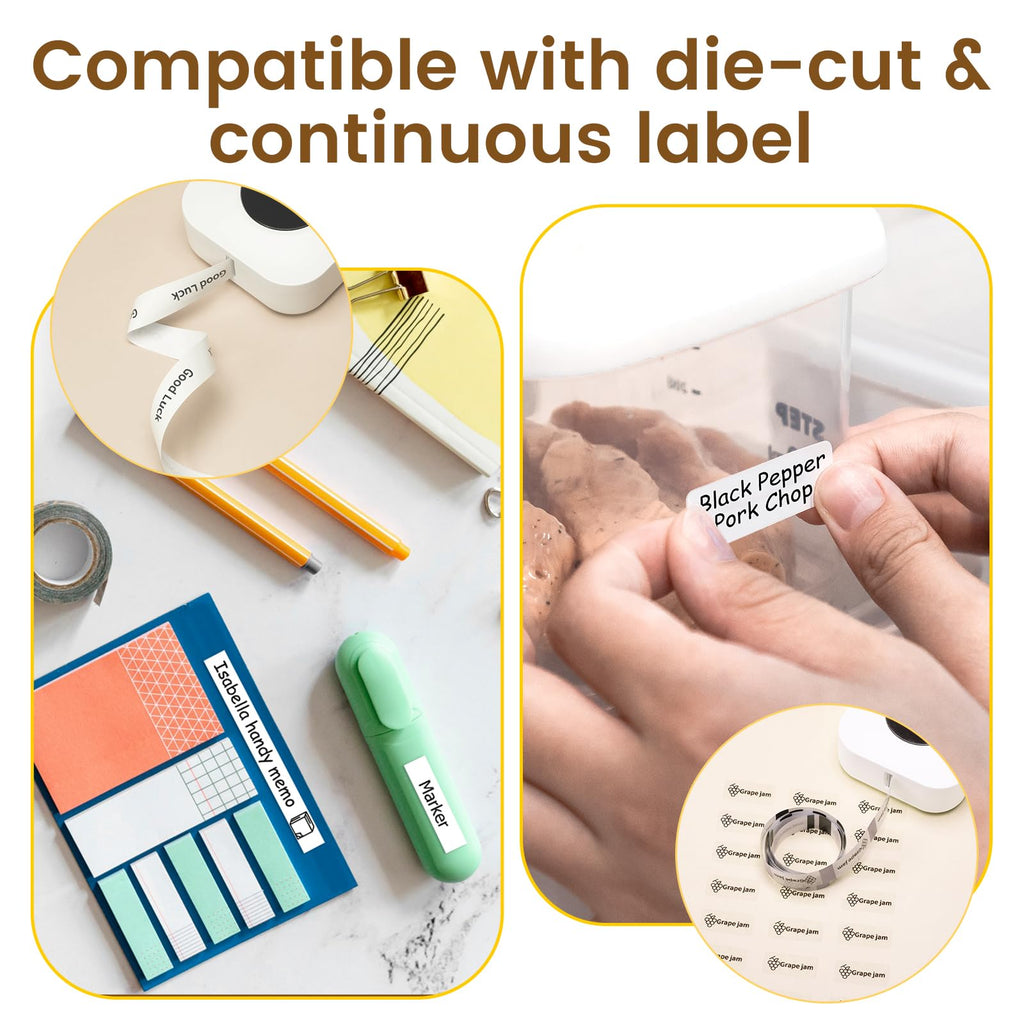 Phomemo Label Maker, D30 Portable Bluetooth Label Maker Machine with Tape, Small Mini Label Printer, Multiple Templates Fonts Icon Labeler for Home, School, Office