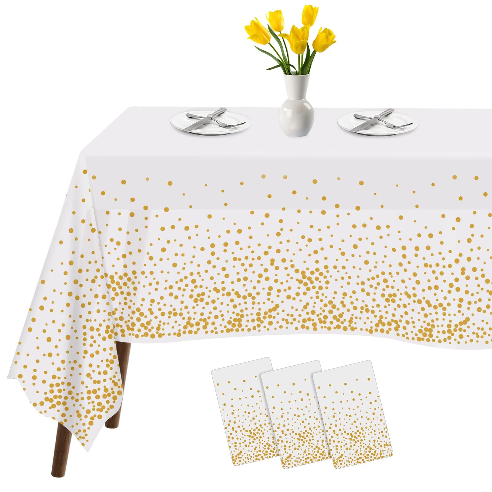 Childom 3 Pack St Patricks Day Decorations,St Patricks Day Table Cloths for Rectangle Tables,54" x 108" Disposable Plastic Tablecloths for St. Patrick's Day,Home,Kitchen,Picnic,Parties,Spring Decors