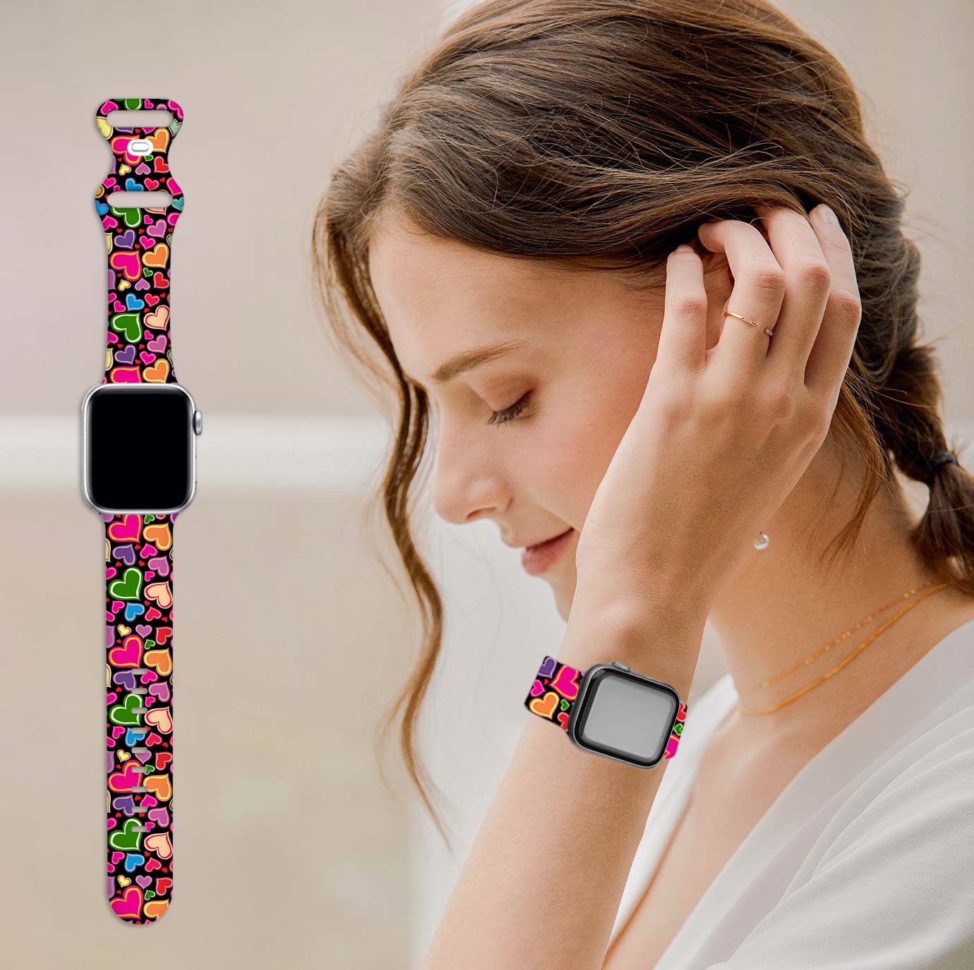 Holiday Watch Bands Compatible Watch 38mm 40mm 41mm 42mm for Women Men, Adjustable Soft Silicone Replacement Smartwatch Wristband for SE Series 8/7/6/5/4/3/2/1