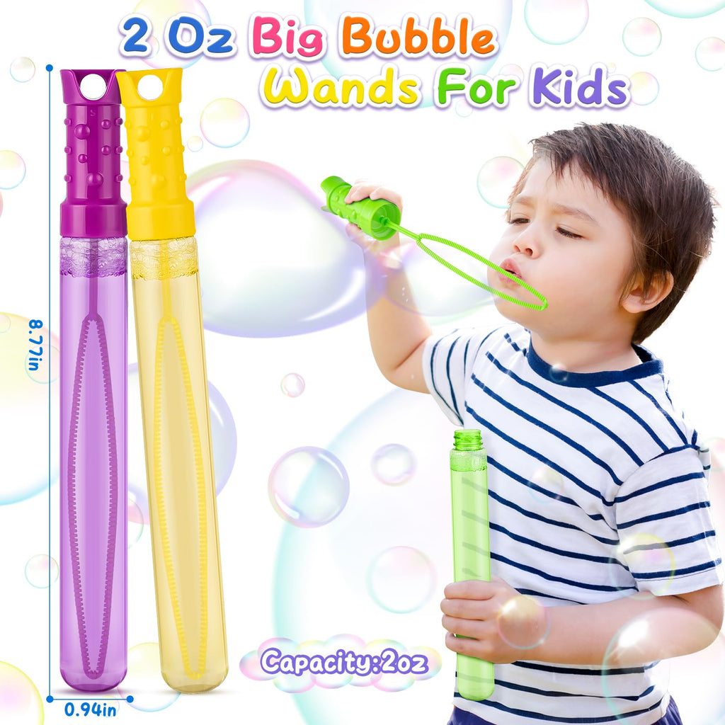 48 Pack Big Bubble Wands Bulk in 6 Colors,Ideal for Easter, Summer, Halloween, Valentine, Classroom Prizes