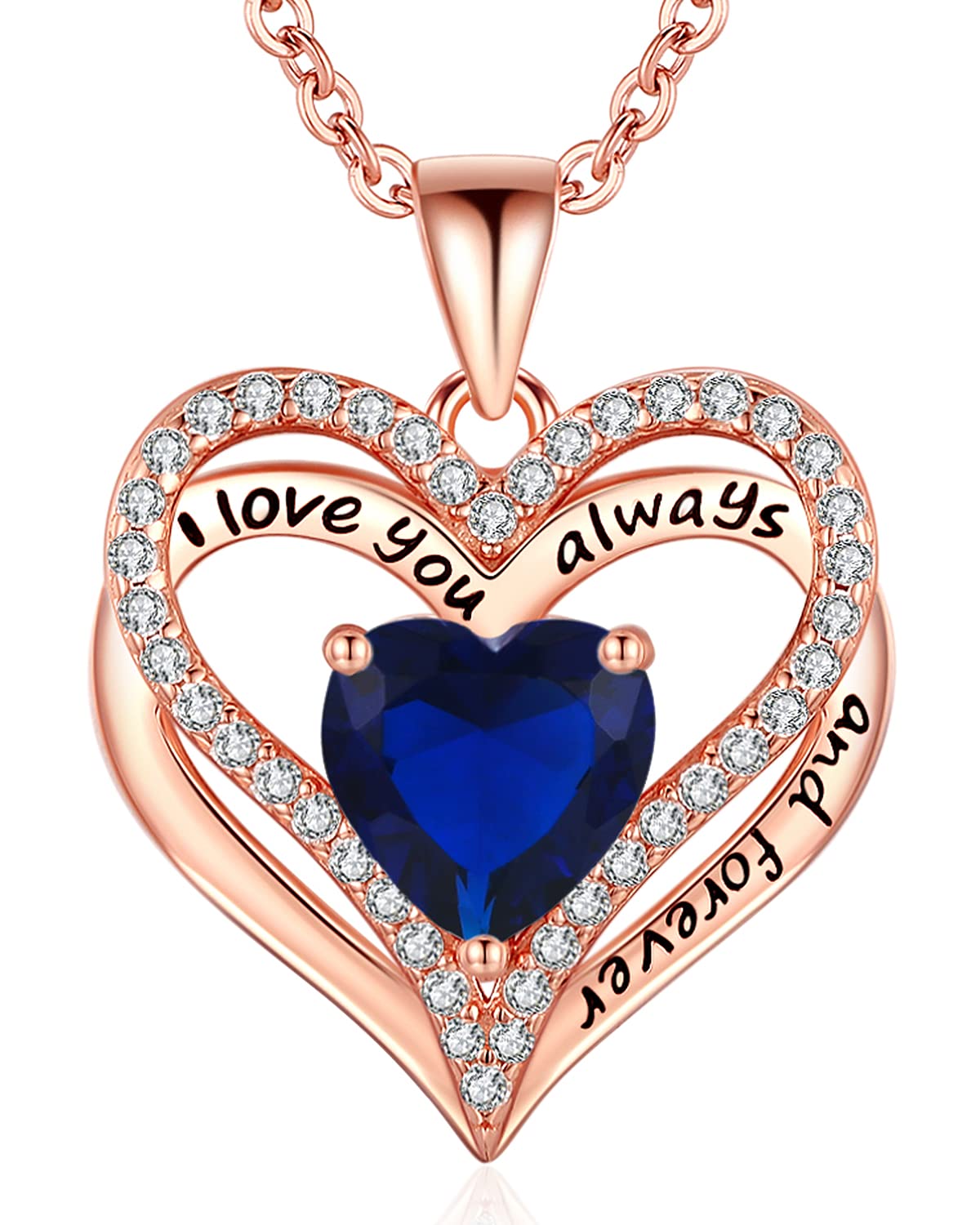 S925 Sterling Silver Necklace for Women, Wife Jewelry Rose Gold, Mom Birthday Valentines Mothers Day Gifts, Girlfriend Necklaces, Daughter Heart Jewel, Anniversary for Her