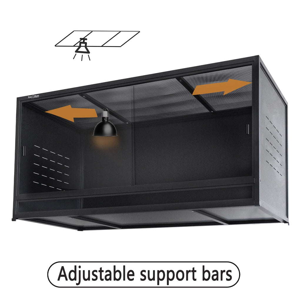 PVC Reptile Enclosure 3 Tier 40"x16"x16" with Spacers, 44 Gallon Reptile Tank Habitat, Space Saving Stackable Reptile Terrarium for Bearded Dragon Gecko Snake Lizard, Sliding Glass Doors Lock
