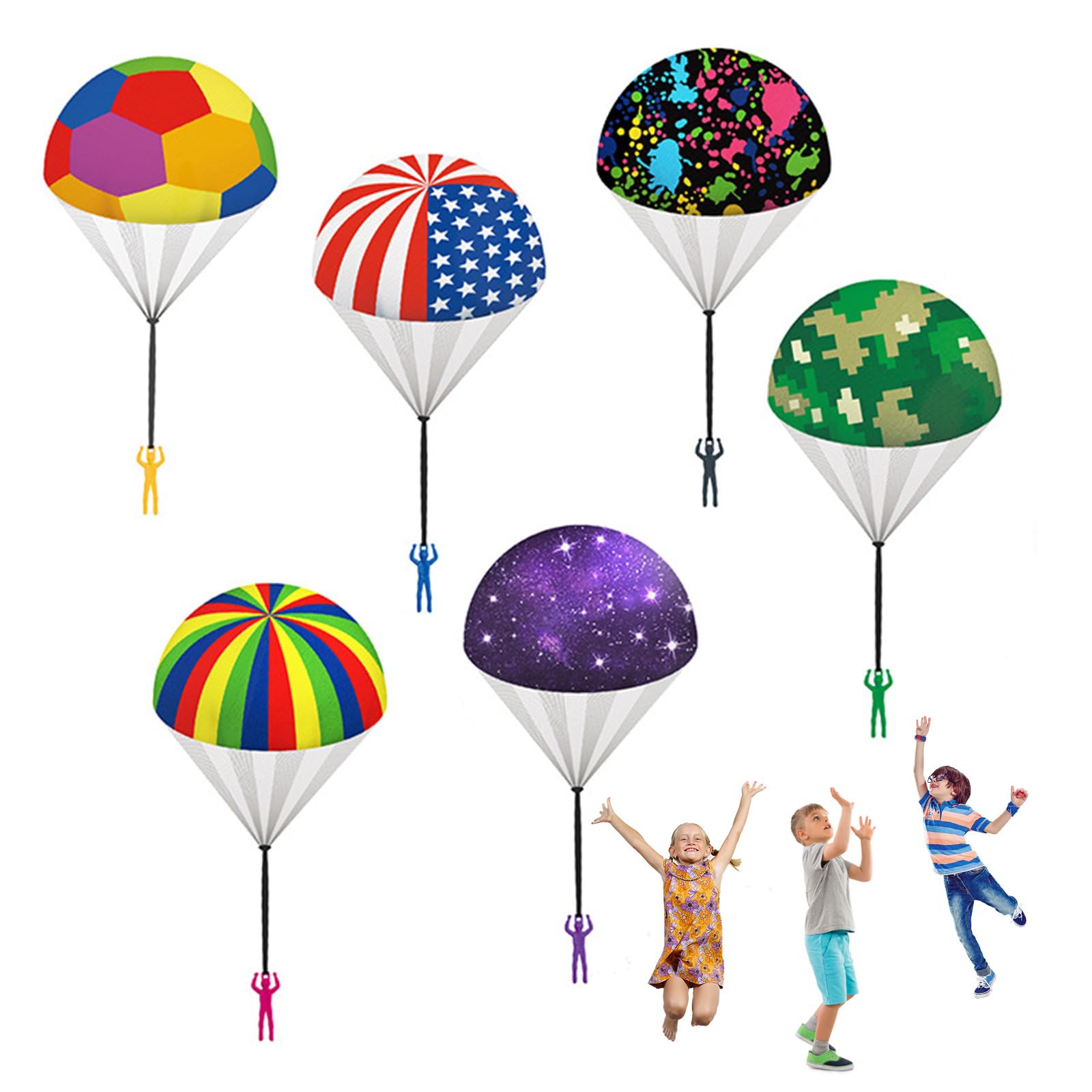 Parachute Toy Easter Eggs Outdoor Flying Parachute for Kid, Throwing Children's Flying Toys with Small Figures, Easter Basket Stuffers Top Indoor Hand Throw Soliders for 3-12 Year Old (10PCS)