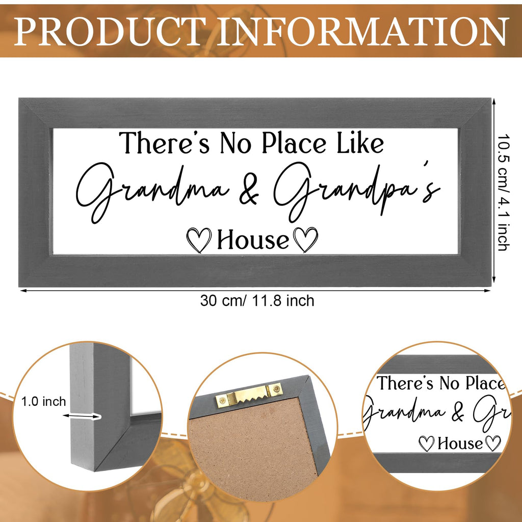 Yousoontic Grandparents Gift from Grandkids There's No Place Like Grandma & Grandpa's House Wooden Sign Farmhouse Home Decor for Birthday Christmas Thanksgiving Gift(Dark Brown,11.8 Inch)