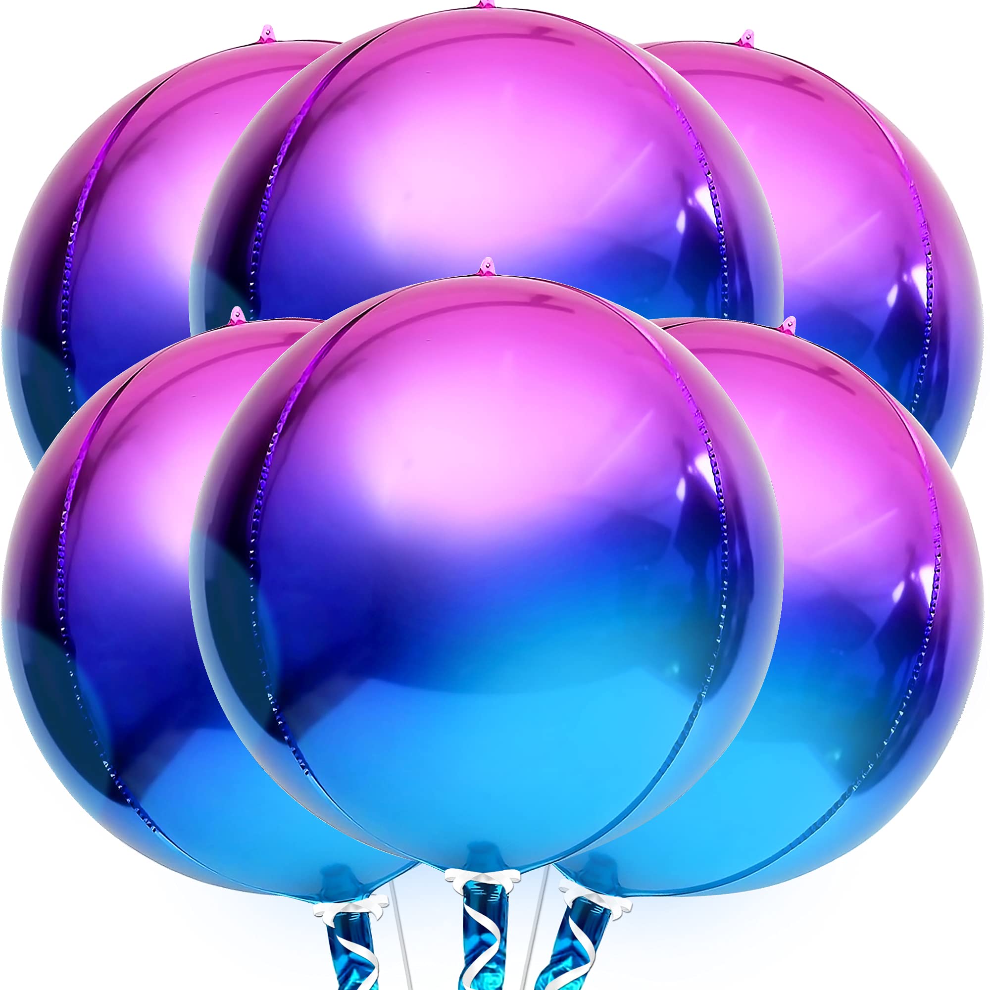 KatchOn, Big Silver Disco Ball Balloons - 22 Inch, Pack of 6 | Disco Party Decorations, 4D Sphere Disco Balloons for 70s Theme Party Decor, Bachelorette Party Decorations | Graduation Decorations 2026