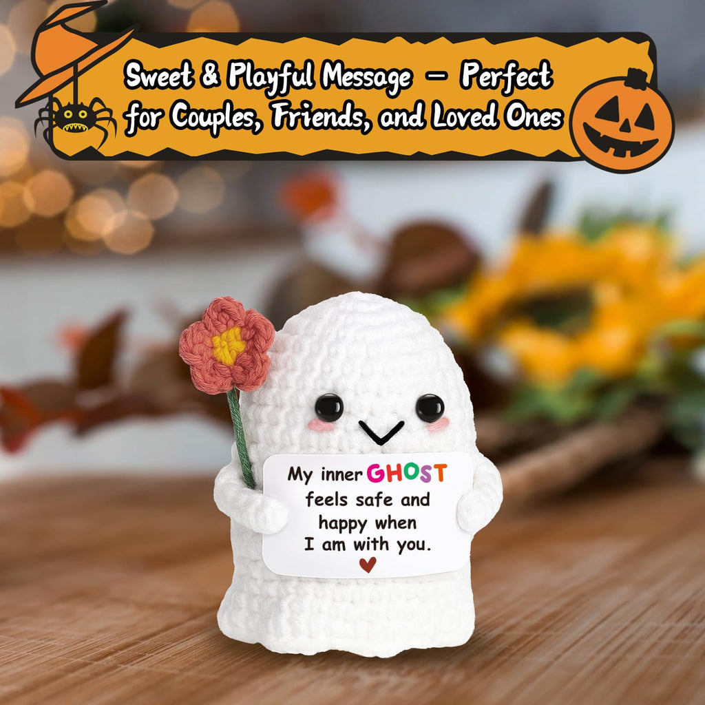 You're My Boo Crochet Ghost - Anniversary Love Birthday Gifts for Women Men Her Him Boyfriend Girlfriend, Fathers Day Card for Husband from Wife - Holiday Stuffers for Halloween Valentine Christmas