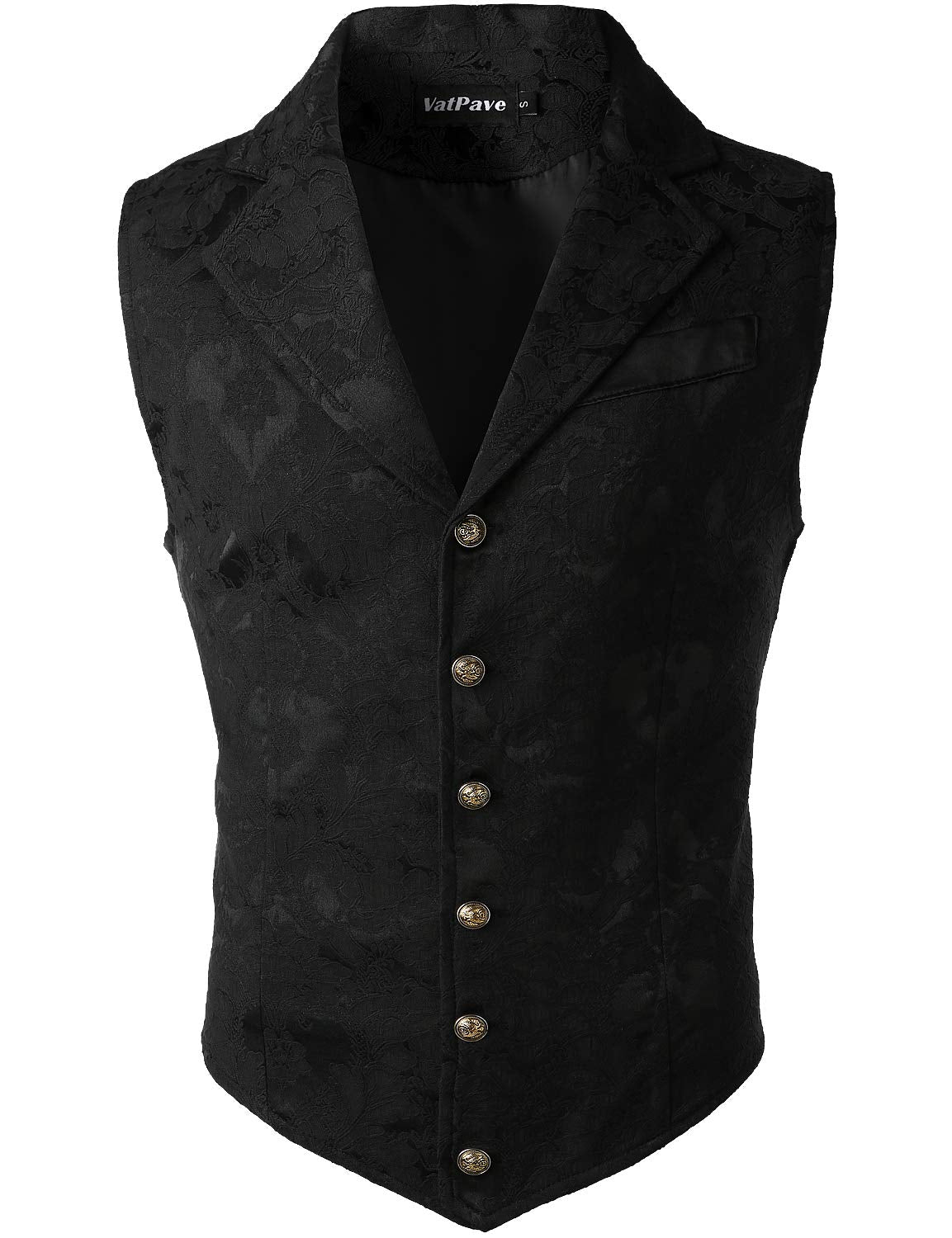VATPAVE Mens Victorian Suit Vest Steampunk Gothic Waistcoat