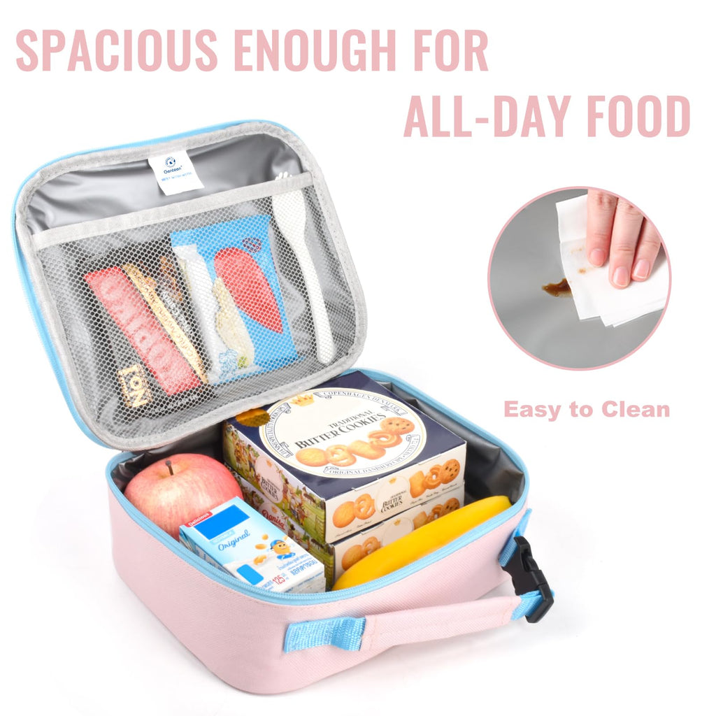 Genteen Lunch Box Kids, Insulated Lunch Bag Kids Boys Girls Back to School, Soft Lunch Box for Men Reusable Lunchbox for Office,Outdoor,School (Black)
