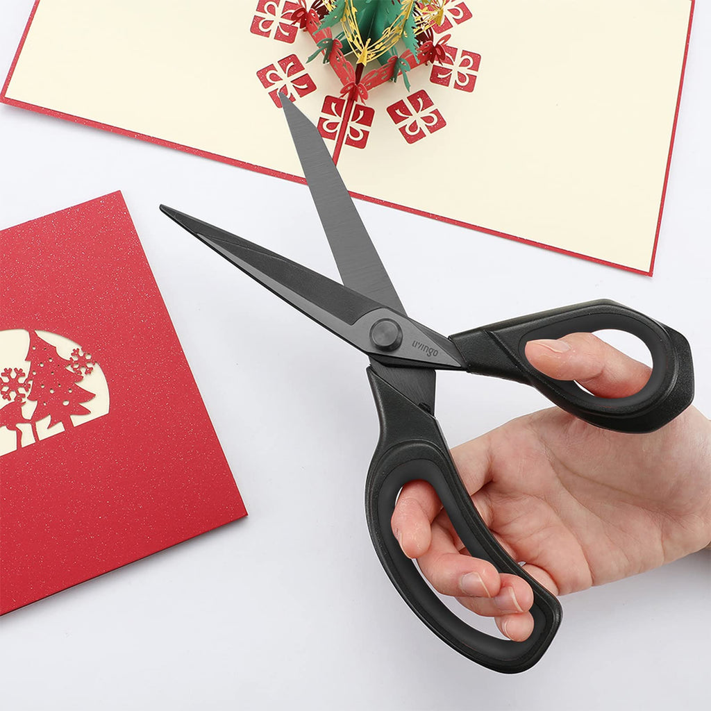 LIVINGO Premium Tailor Scissors Heavy Duty Multi-Purpose Titanium Coating Forged Stainless Steel Sewing Fabric Leather Dressmaking Comfort Grip Shears Professional Crafting (9.5 INCH)