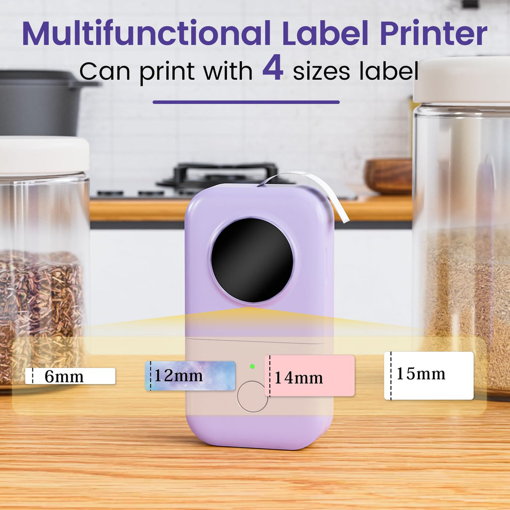 Phomemo Label Maker, D30 Portable Bluetooth Label Maker Machine with Tape, Small Mini Label Printer, Multiple Templates Fonts Icon Labeler for Home, School, Office