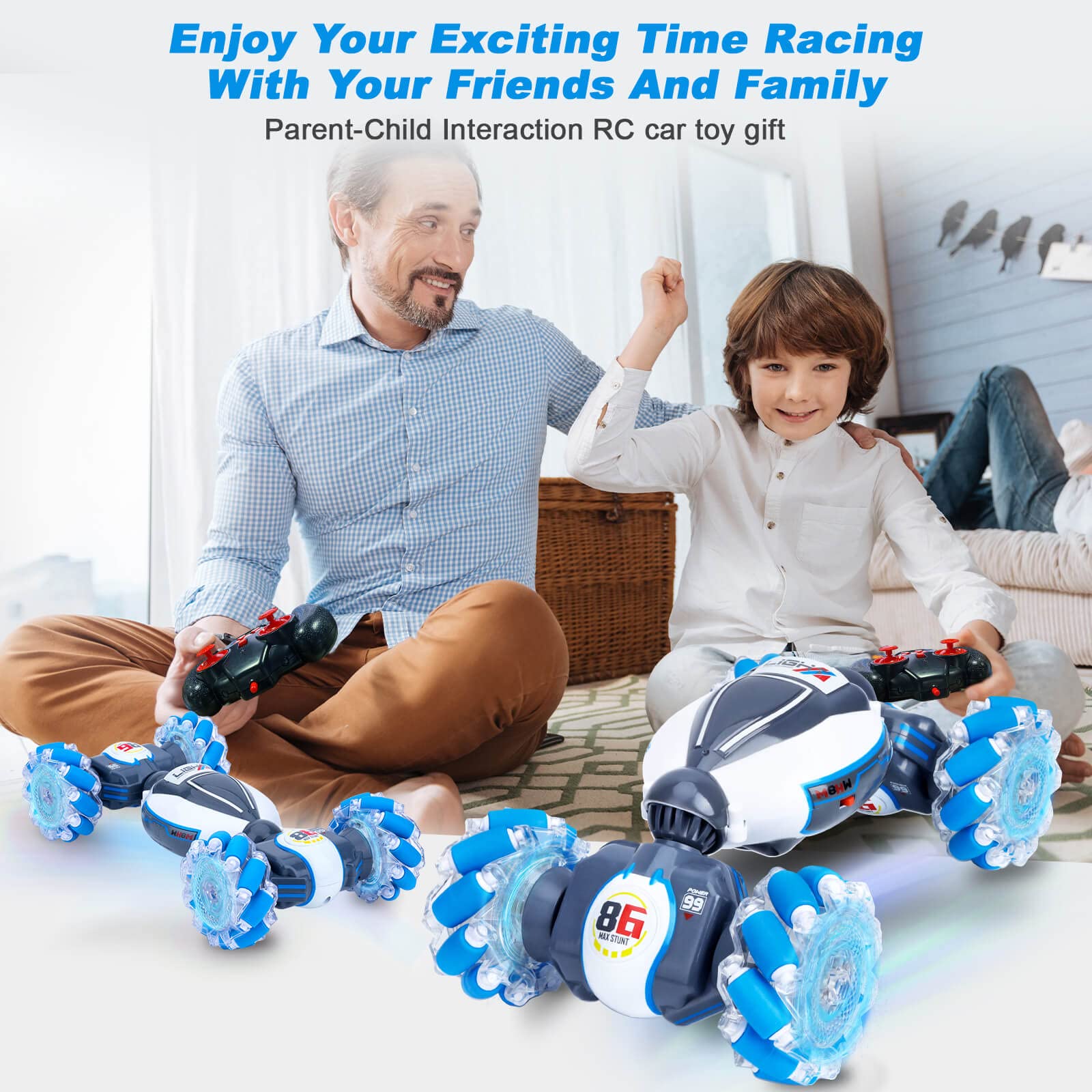 Fosgoit Gesture Sensing RC Stunt Car - Toys for 6-12 Years Old Boys Girls, 4WD Remote Control Car, Hand Controlled Car with Lights Music, Cool Birthday Gifts for Kids Age 6 7 8 9 10 11 12 Years Old