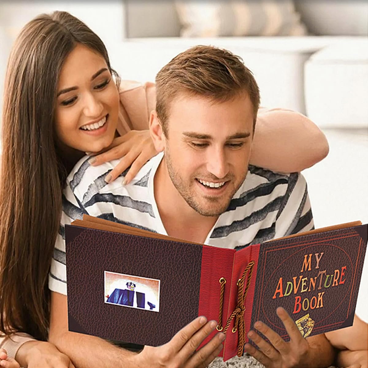 Our Adventure Book Retro Vintage, DIY Scrapbook Photo Album Travel Diary, Multipurpose Guestbook Memory Journal, Ideal Gift for Wedding Anniversary Travel Baby Friends Souvenir Keepsake