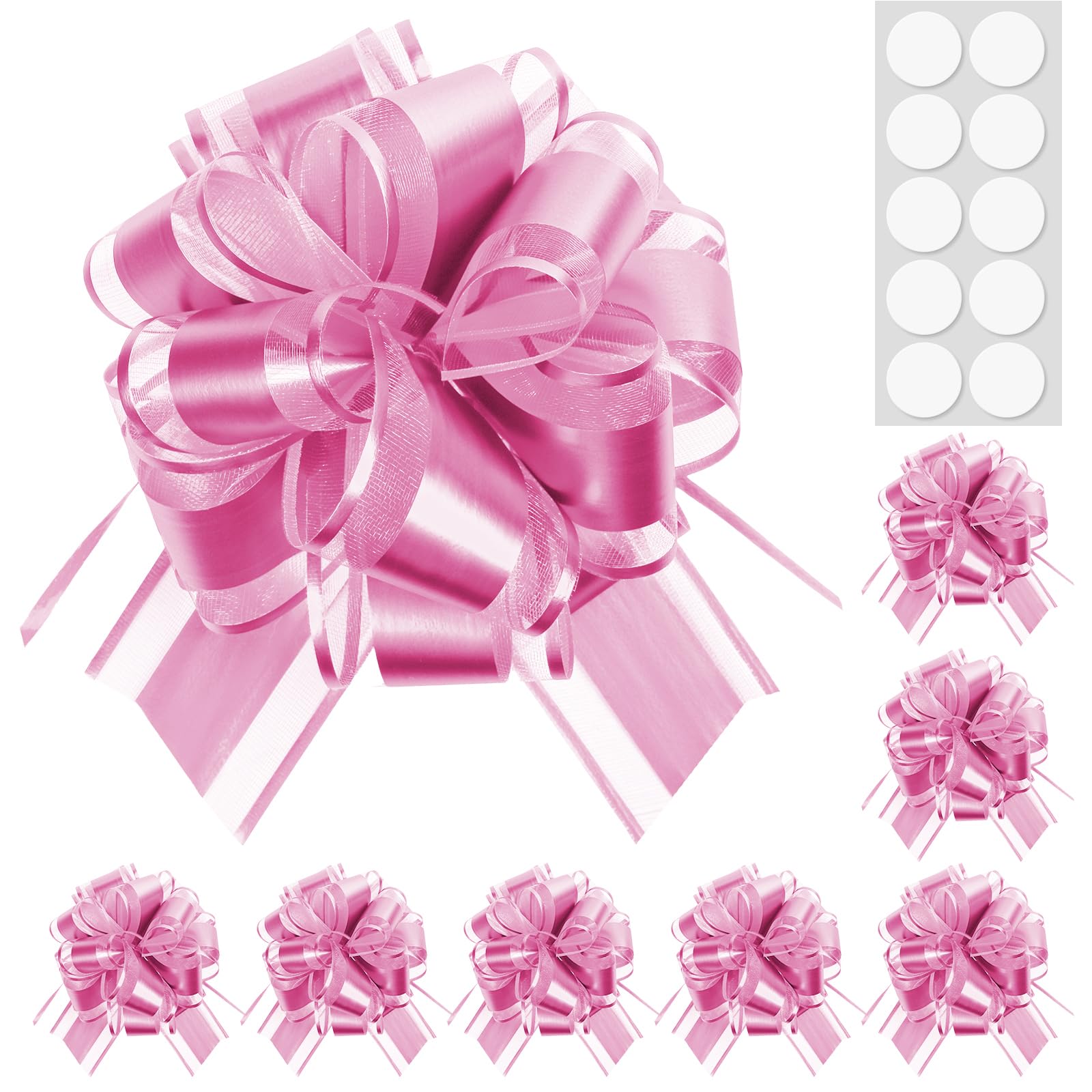 Pull Bows for Gift Wrapping: 8PCS 6 Inch Multiple Colors Large Bow | Waterproof Reusable | Birthday Party Wedding Ribbon Bow | Perfect for Christmas Valentine's Day | Boxes or Flower Decorations