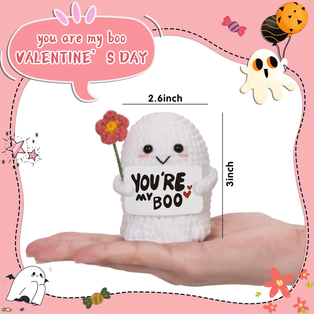 You're My Boo Crochet Ghost - Anniversary Love Birthday Gifts for Women Men Her Him Boyfriend Girlfriend, Fathers Day Card for Husband from Wife - Holiday Stuffers for Halloween Valentine Christmas