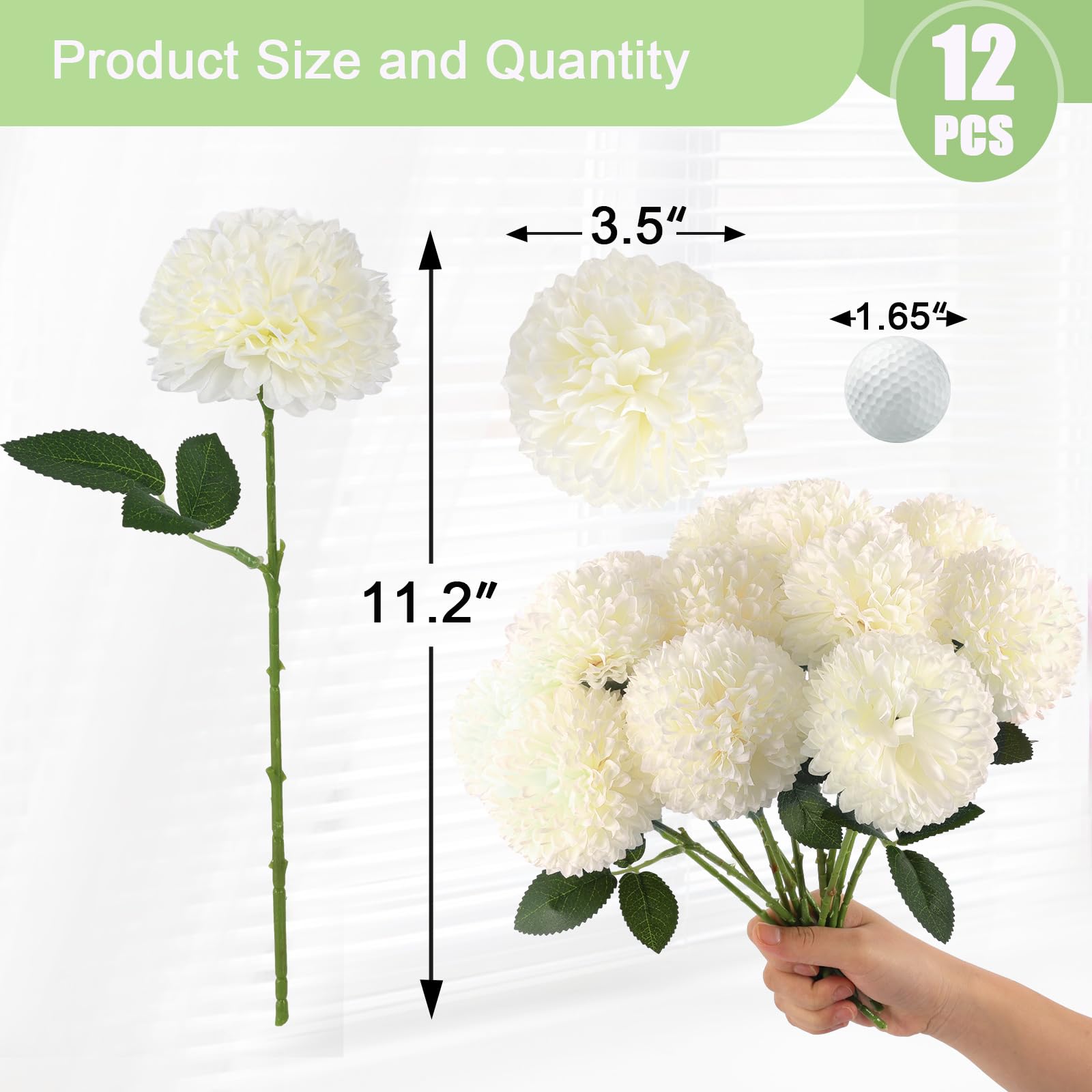 Hananona 12 Pcs Artificial Chrysanthemums Flowers Patriotic Flower, 4th of July Fake Mums Flowers Silk for Home Decor Indoor Memorial Day Table Centerpiece Vase not Included (12, Red, White, Blue)
