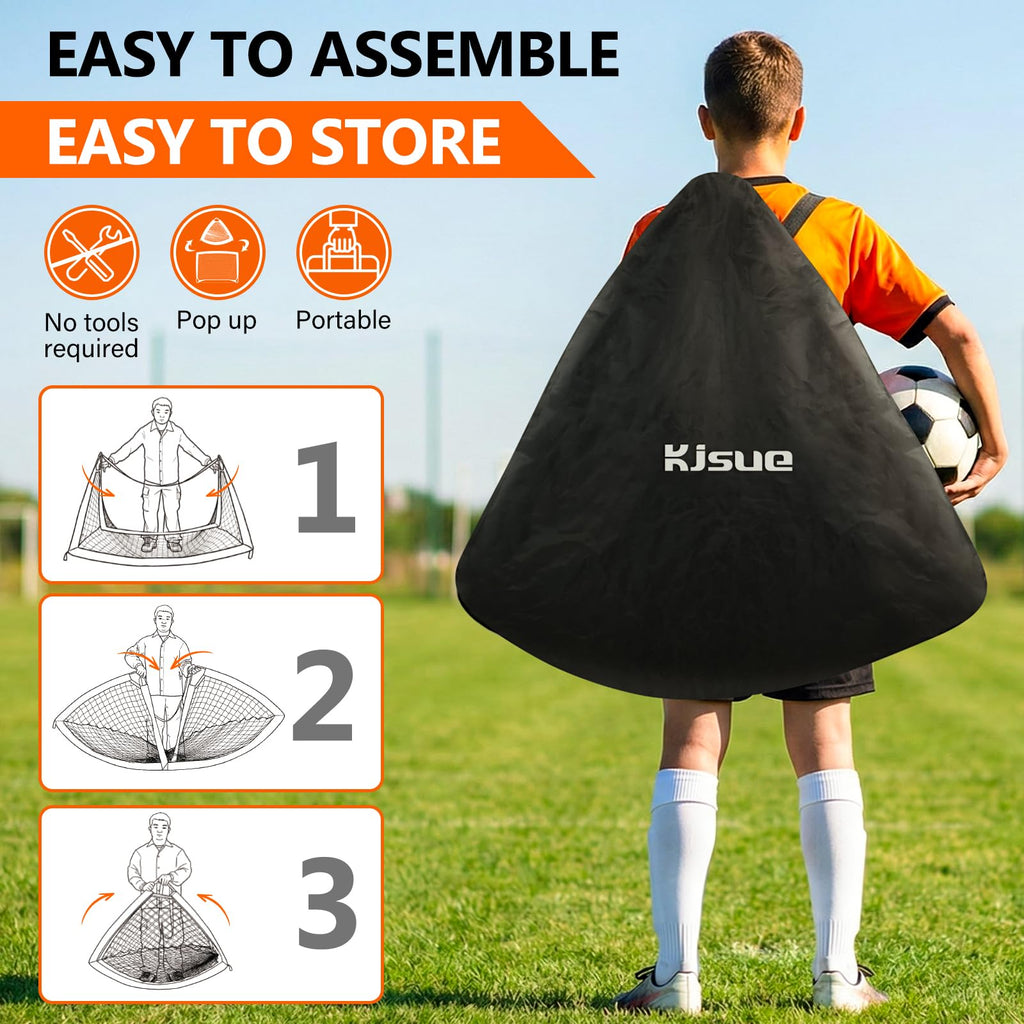 Soccer Goal, Kids Soccer Goals for Backyard Set of 2, 4 x 3ft Soccer Net Training Equipment, Pop Up Toddler Soccer Goal for Outdoor Indoor Sports Games