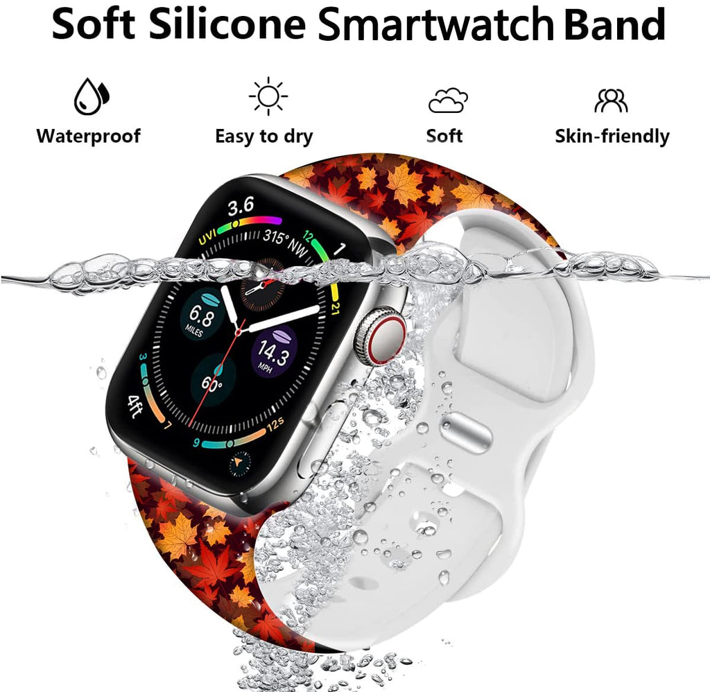 Holiday Watch Bands Compatible Watch 38mm 40mm 41mm 42mm for Women Men, Adjustable Soft Silicone Replacement Smartwatch Wristband for SE Series 8/7/6/5/4/3/2/1